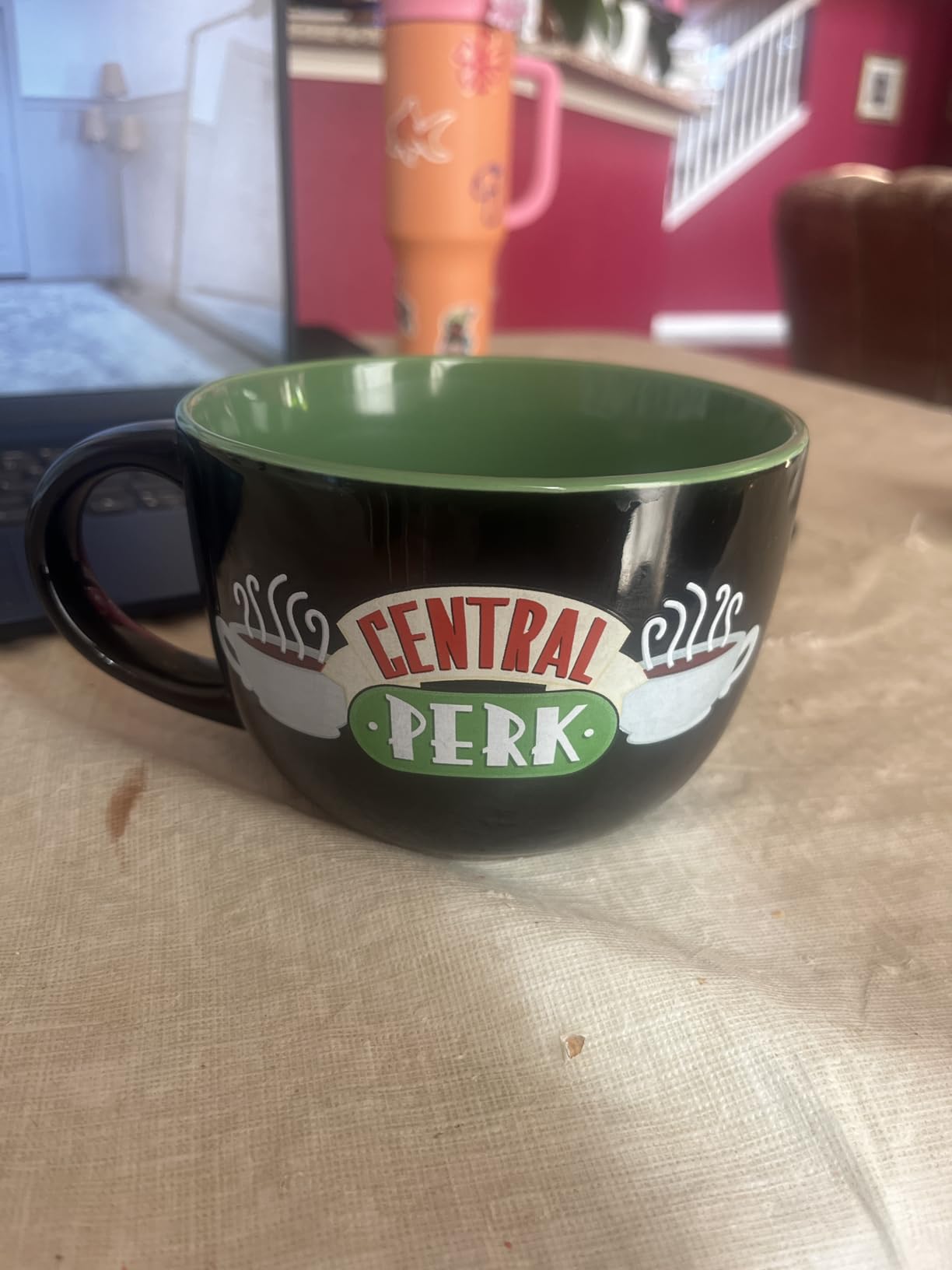 Silver Buffalo FRIENDS Central Perk, Ceramic Soup Mug, 24oz | Oversized for Coffee, Cup, Black customer photo 1
