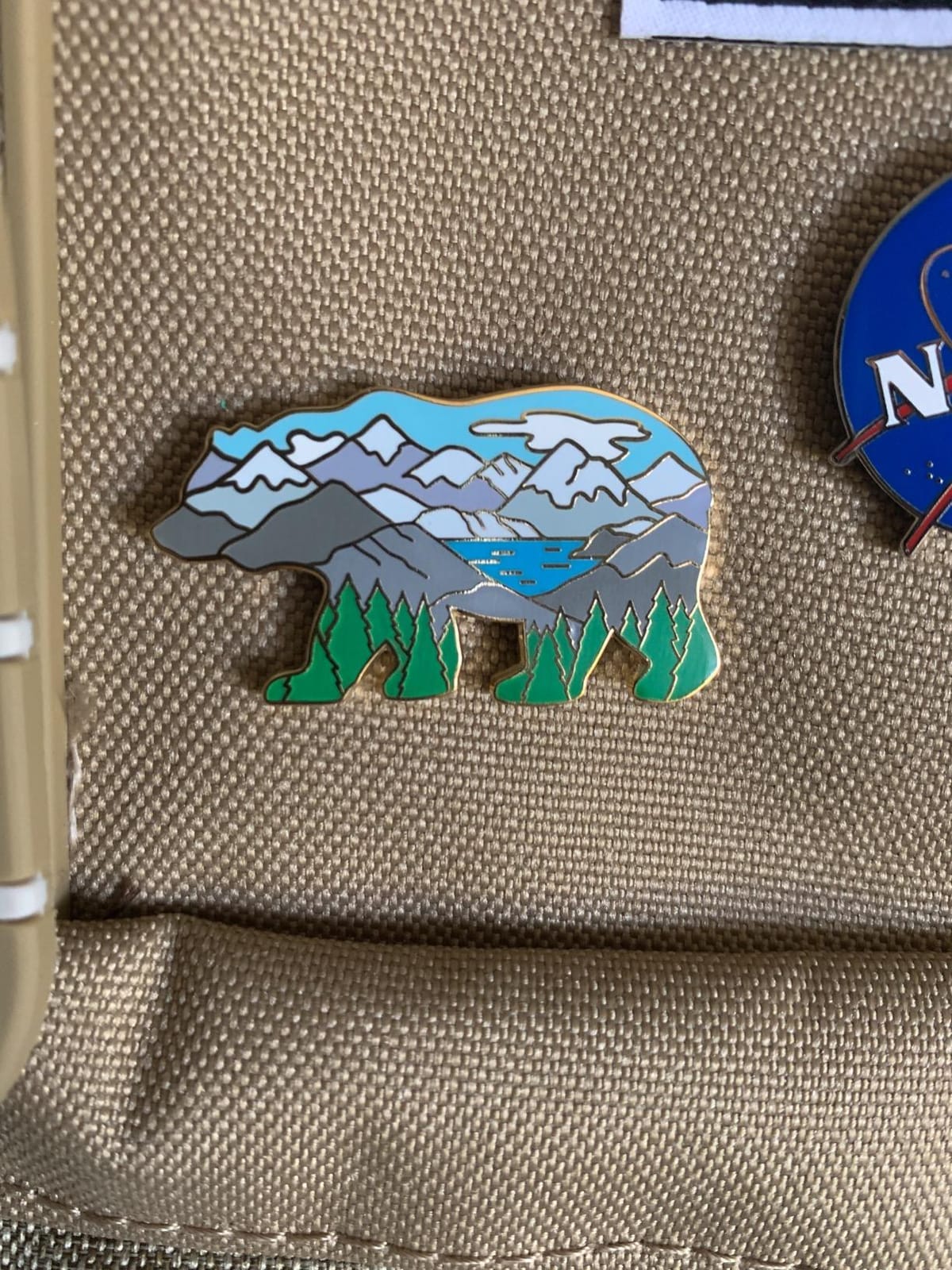 Bear Mountain Landscape Enamel Lapel Pin customer photo 1