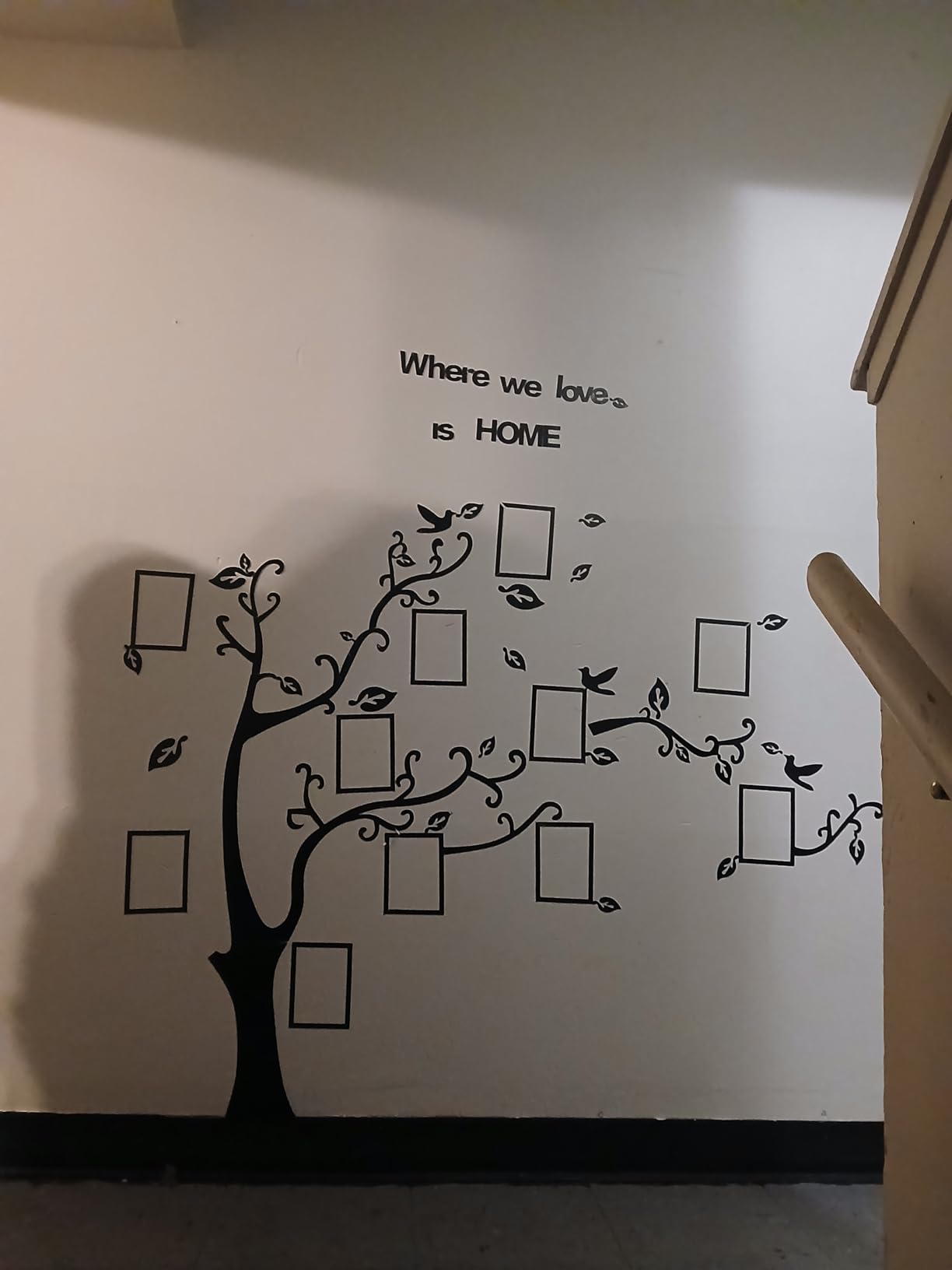 3D Tree Wall Stickers - DIY Photo Frame Tree Wall Decal Family Photo Frame Sticker Murals Wall Decor Living Room Bedroom TV Background Home Decorations (M:83 * 59in,Black Right) customer photo 2
