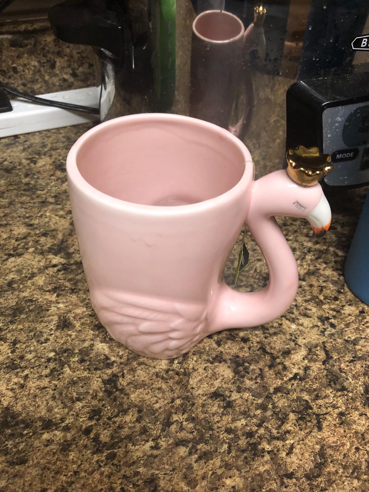 Cute Pink Flamingo Gifts for Women Coffee Mug Unique Ceramic Animal Cups, Novelty 16 oz Mugs customer photo 2