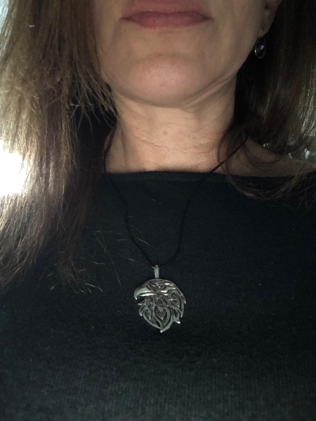 Fashion Delicate Antique Silver Hawk Eagle Pendant Necklace 18 Inches Chain customer photo 1