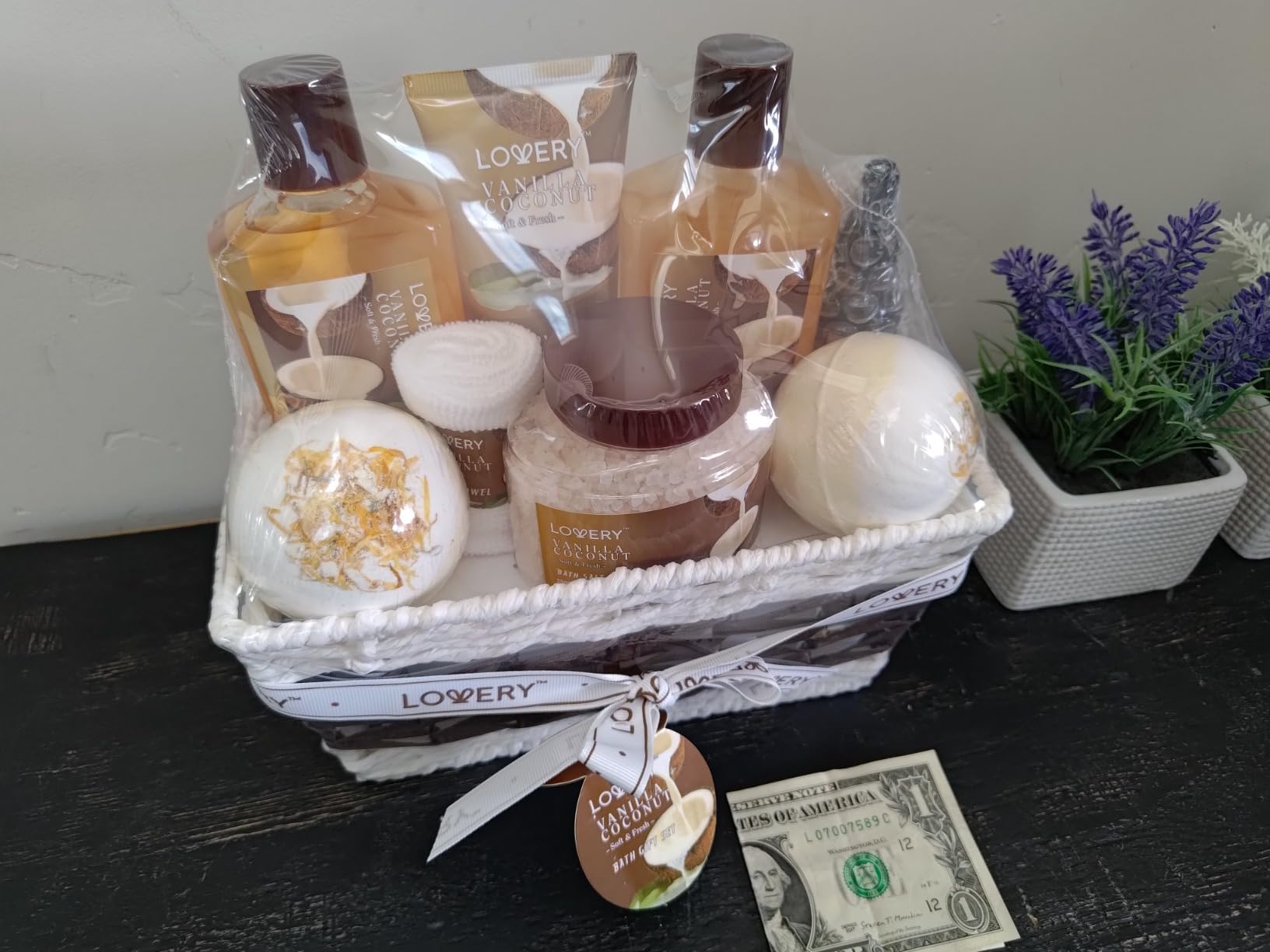 Gifts For Women Gift Basket for Women - 9 Piece Set of Vanilla Coconut Home Spa Set, Luxurious Gifts for Her customer photo 2