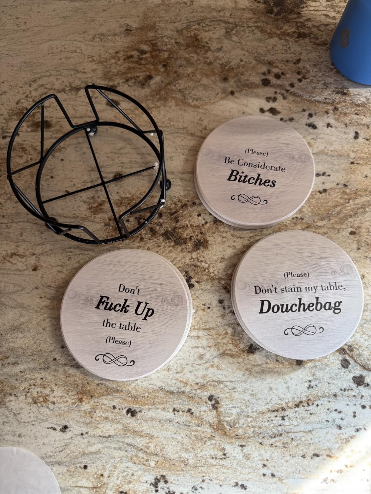 Funny Coasters - Perfect White Elephant Gifts - Unique Gifts for Women Men - Cool Friend Gifts - Secret Santa Gifts - Gag Gifts - Couples Gifts - Funny Housewarming Gifts - Birthday customer photo 1