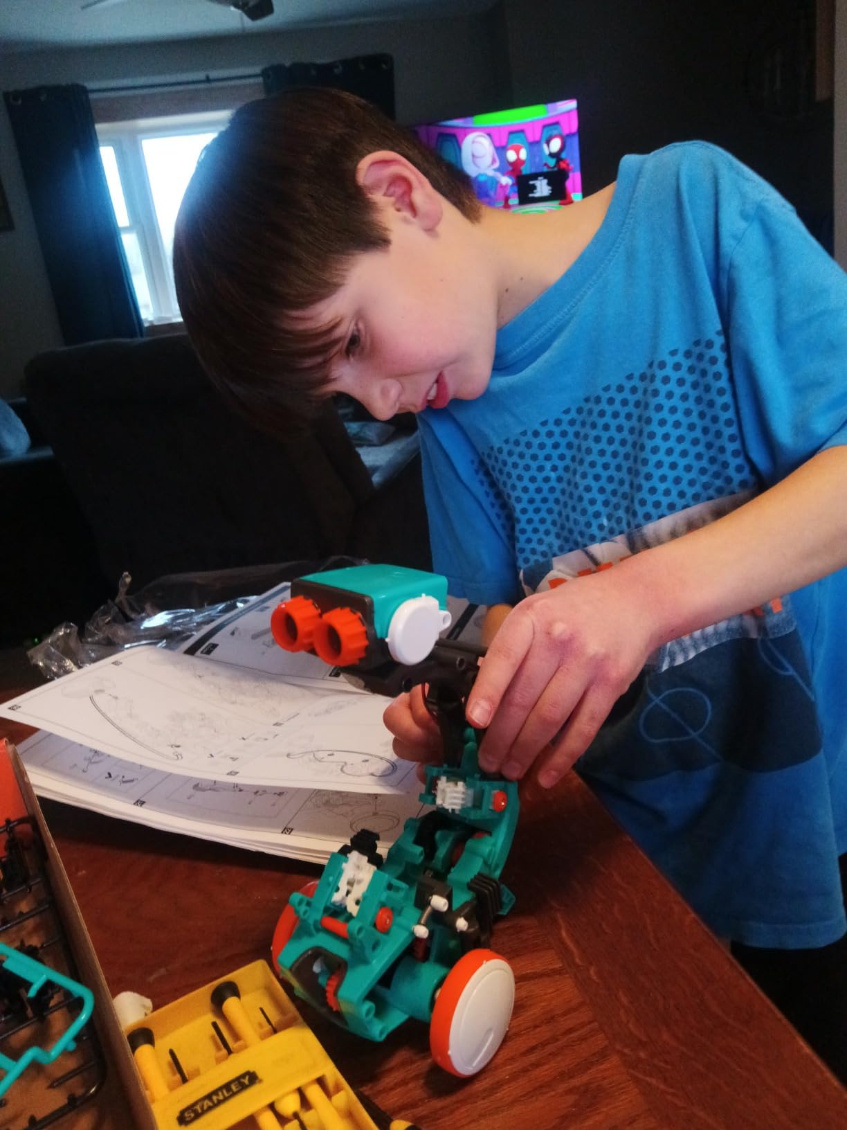 Teach Tech Mech 5, Mechanical Coding Robot, Coding Wheel Makes Robot Throw, Lift, Kick, Draw and More, Ages 10+ customer photo 1