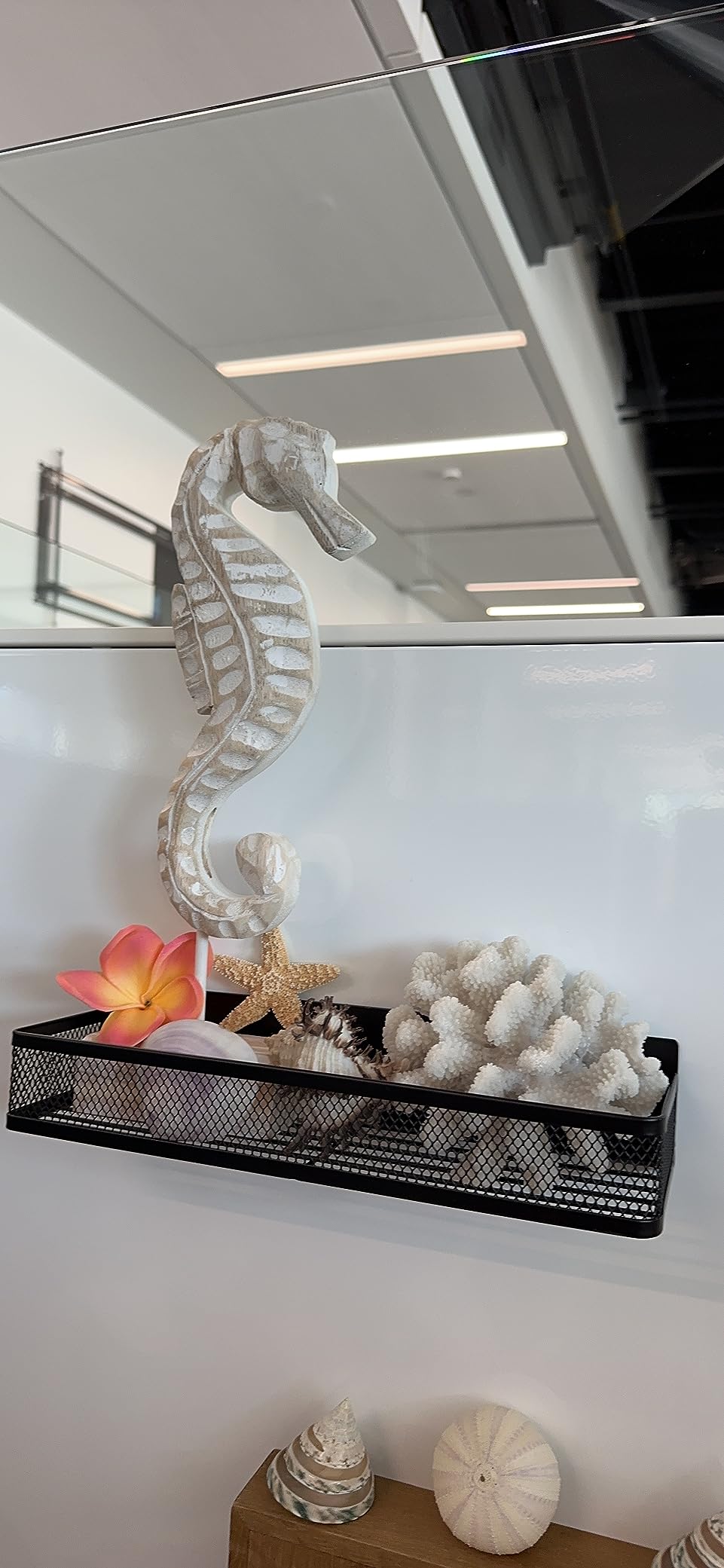 3pcs Wood Starfish/Conch/Seahorse Statue Beach Ocean Coastal Decor | Nautical Style Figurines for Beach or Home, Tabletop Decor, Home Decor, Handmade Ornament customer photo 2