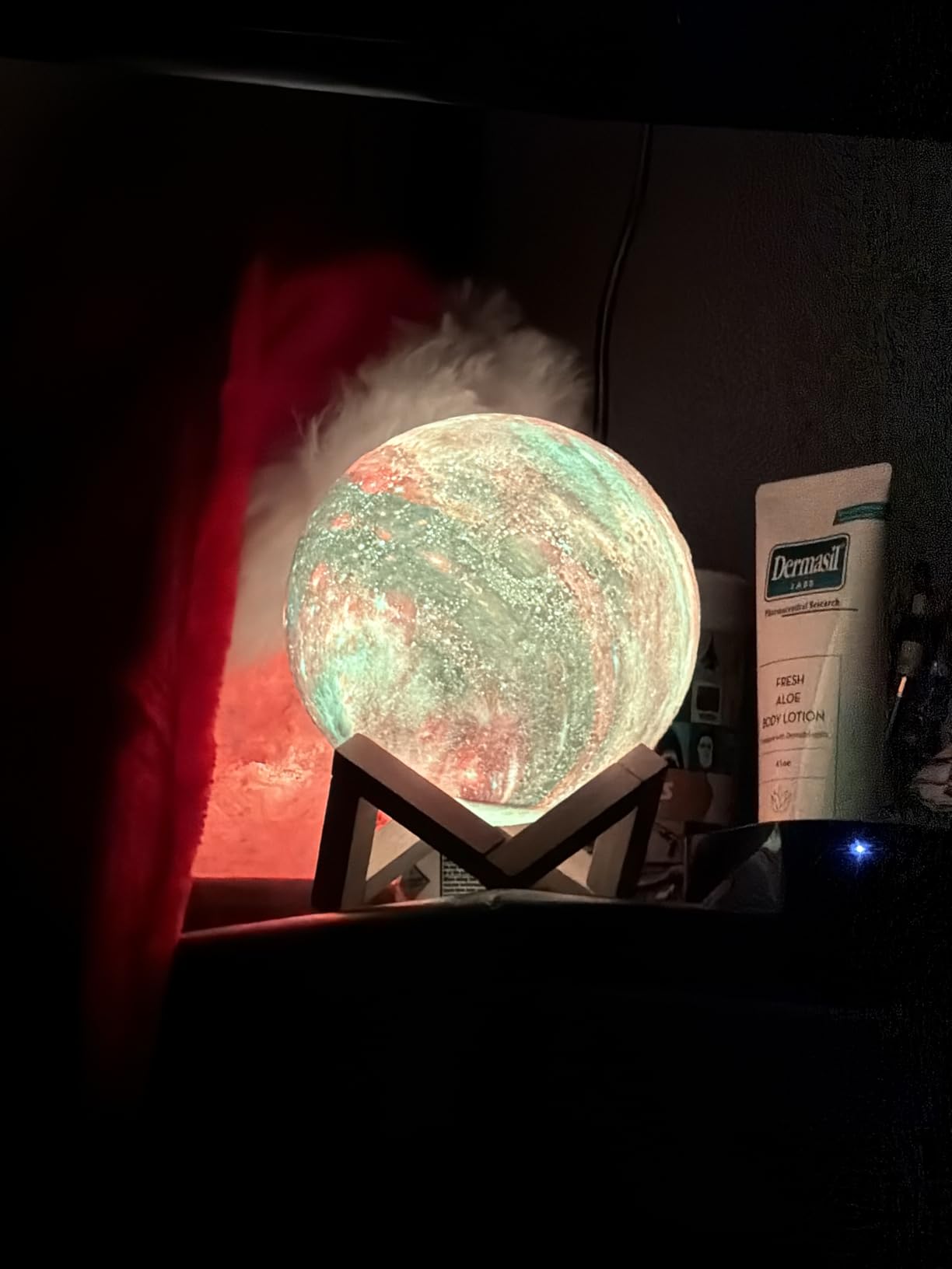 BRIGHTWORLD Moon Lamp Galaxy Lamp 5.9 inch 16 Colors LED 3D Moon Light, Remote & Touch Control Moon Night Light Gifts for Girls Boys Kids Women Birthday (Wooden Base) customer photo 1