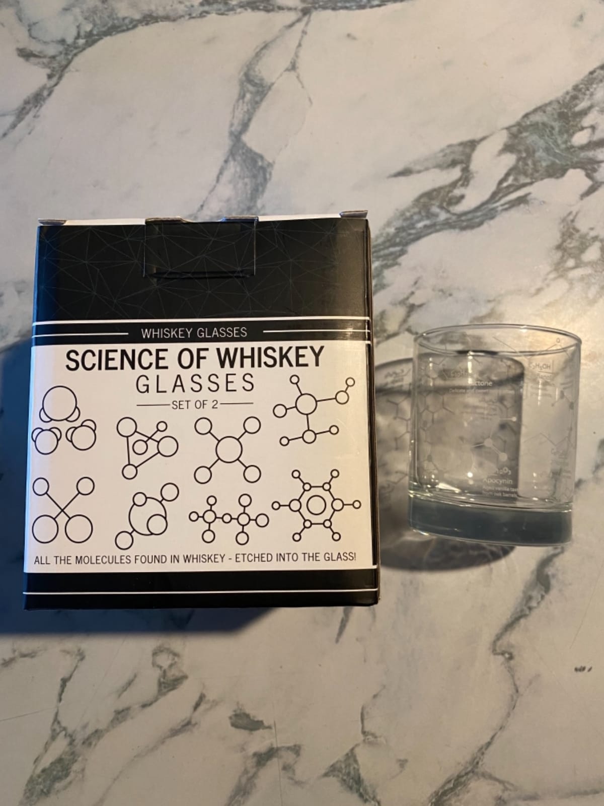 Greenline Goods Whiskey Glasses - 10 oz Tumbler Gift Set - Science of Whisky Glasses (Set of 2) Etched with Whiskey Chemistry Molecules | Old Fashioned Rocks Glass customer photo 2