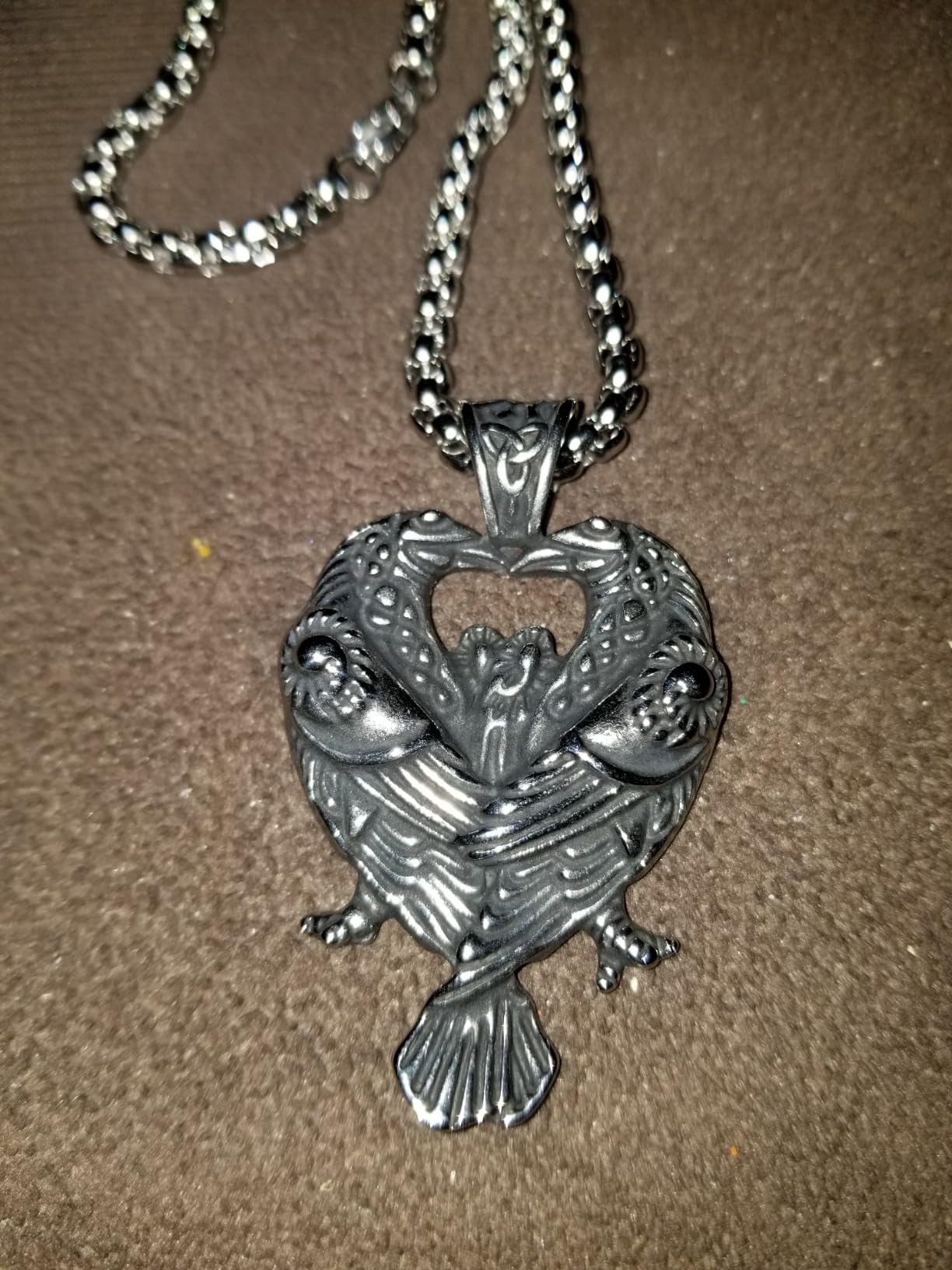 Raven Necklace, Norse Huginn and Muninn Odin Raven Pendant, Viking Jewelry Gift for Men and Women customer photo 2