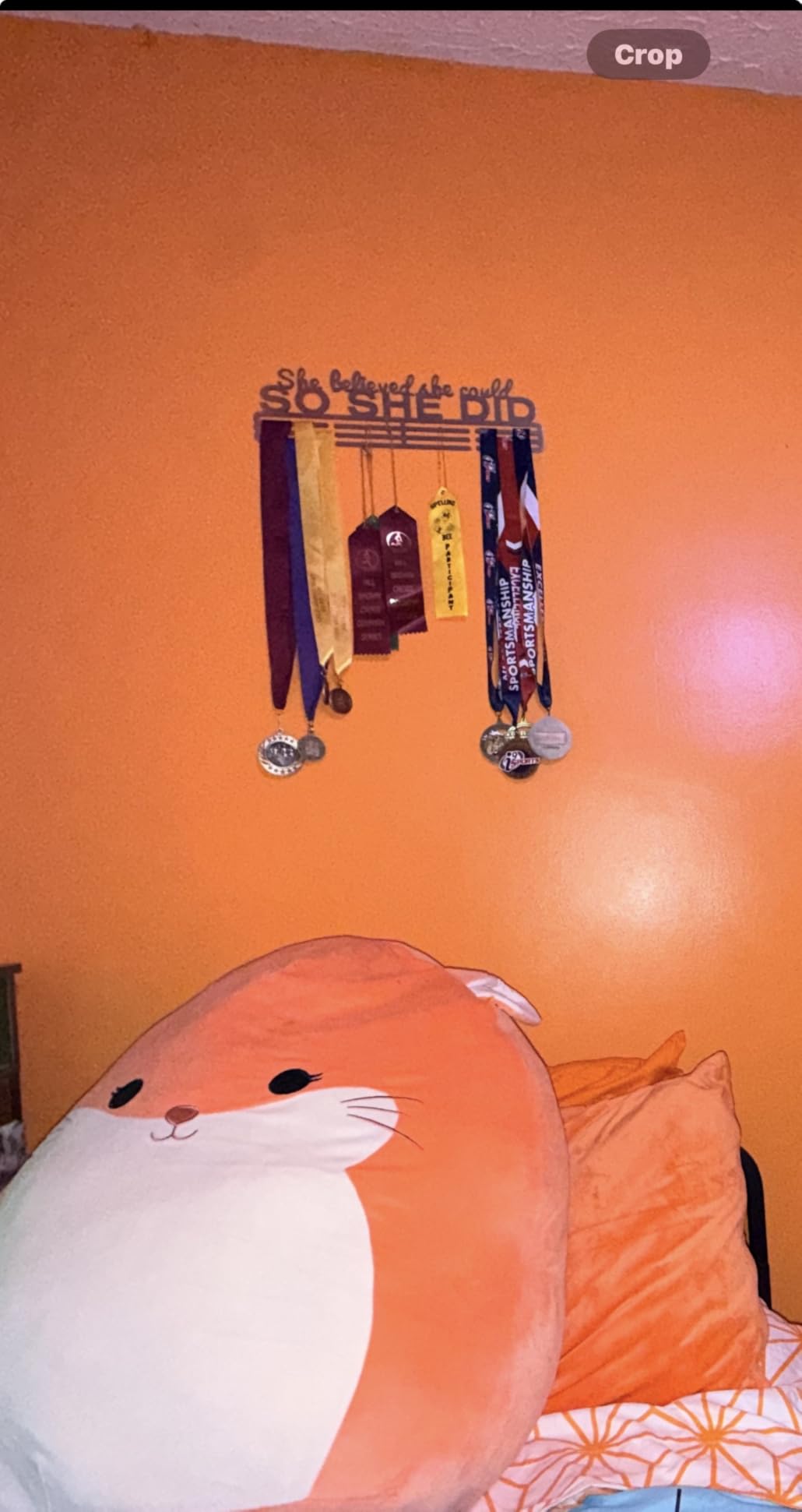 She Believed She Could SO SHE DID Race Medal Holder Wall Hanger, Marathon Runner Medal Display customer photo 2