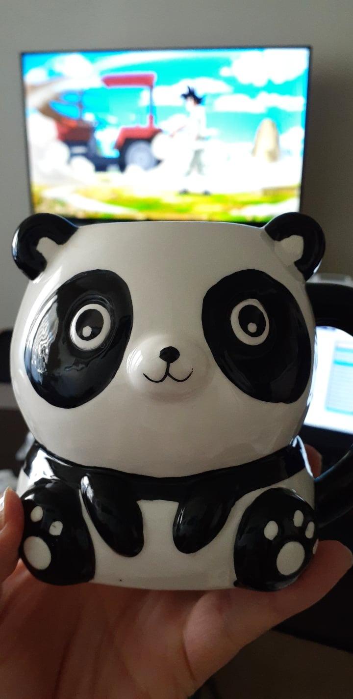 Novelty Panda Mug - Cute Coffee Mugs for Women and Funny Coffee Mug for Men, Cool Ceramic Animal Coffee Mug Gift for Hot and Cold Drinks - 17 oz. customer photo 2