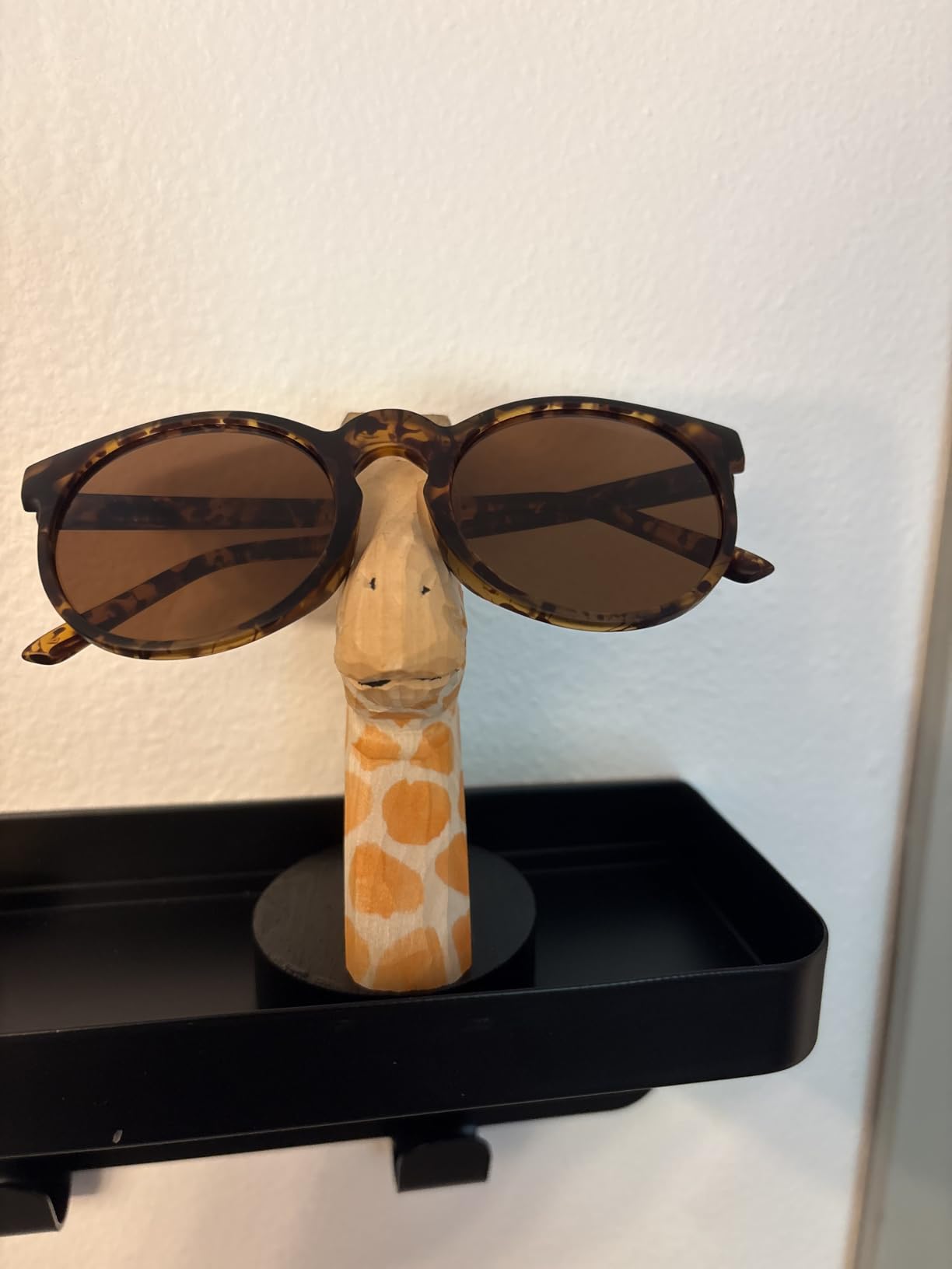 Handmade Wood Carving Eyeglasses Holder Stand Sunglasses Display Stand Home Office Desk Decor Gift (Flamingo) customer photo 1