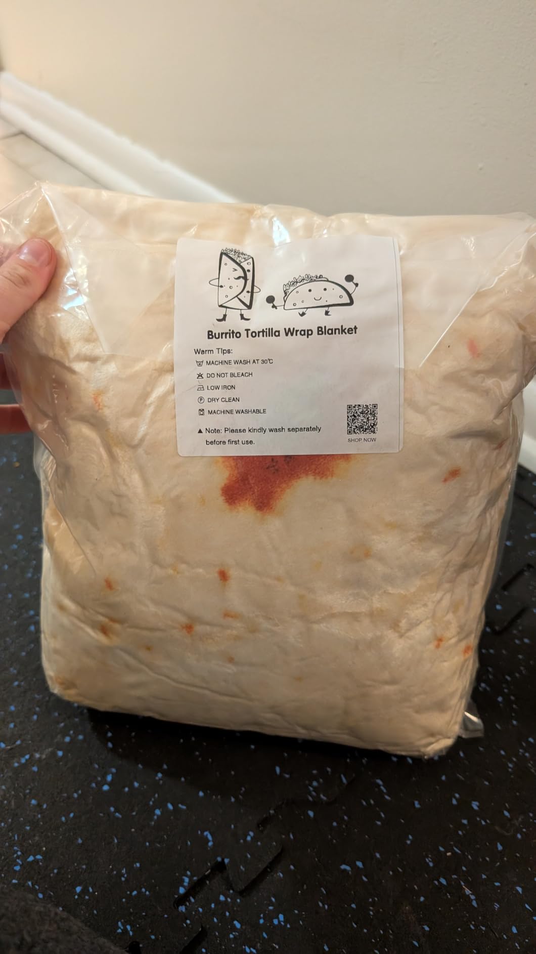 SeaRoomy Burrito Tortilla Blanket, Funny Food Throw Blanket, Round 47 inches customer photo 2