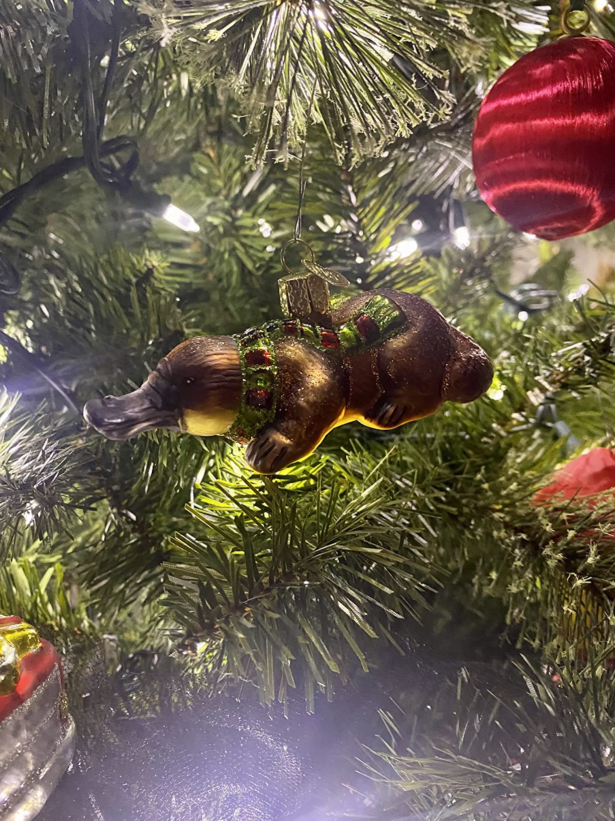Old World Christmas Platypus Glass Ornament Free Box 12578 New customer photo 1