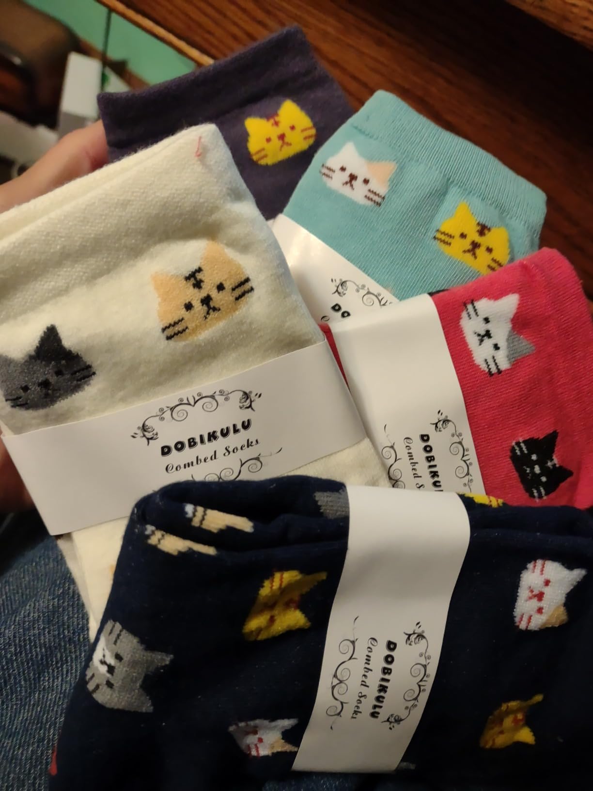 DOBIKULU Womens Cute Animal Owl Cat Socks Crew Cotton Novelty Socks for Owl Cat Lovers Gifts Ideas customer photo 2