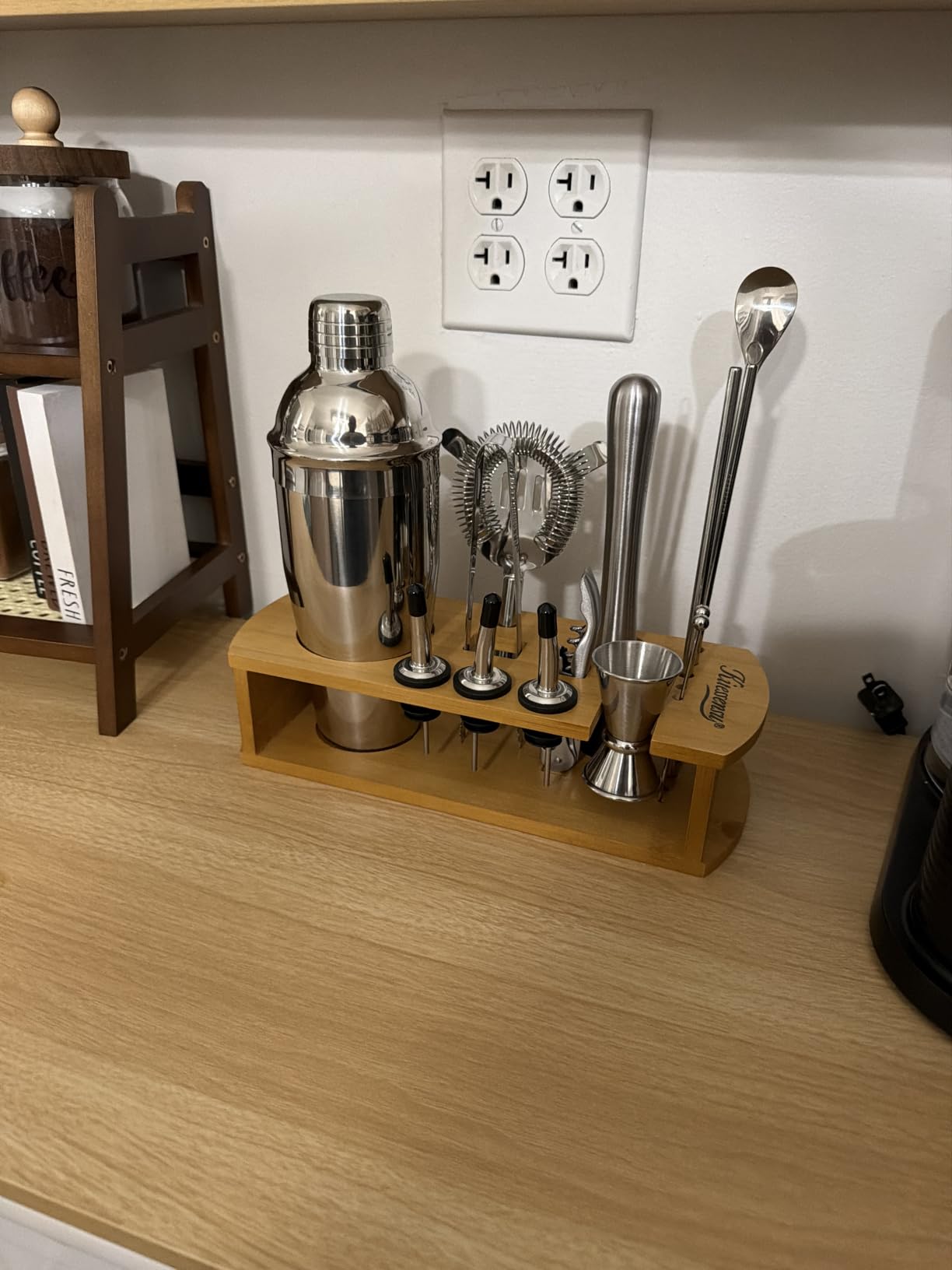KITESSENSU Cocktail Shaker Set Bartender Kit with Stand, Bar Set Drink Mixer Set with All Essential Accessory Tools customer photo 2