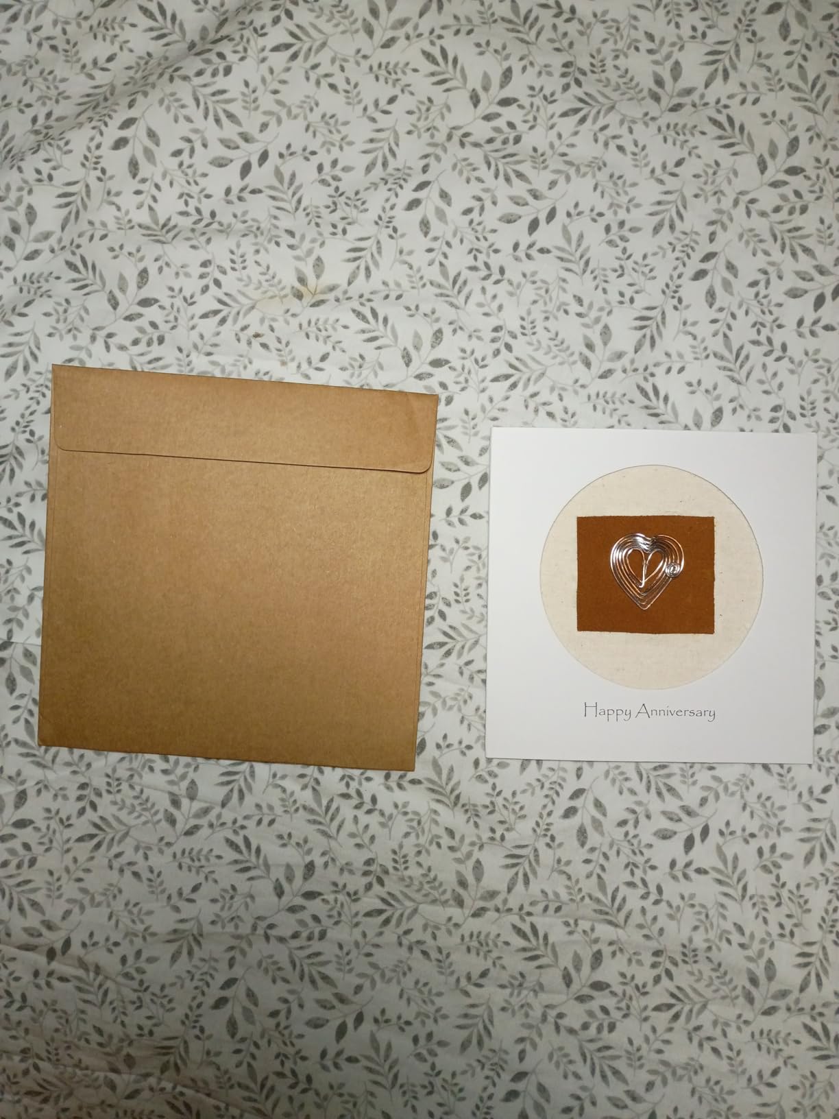 Camellia Bees 12th Wedding Anniversary Card for Wife Husband Her Him, Real Silk Handmade Greeting Card - Unique Wire Art Keepsake, 12 Year Anniversary card for Couple, Blank Inside with Envelope (12th) customer photo 1