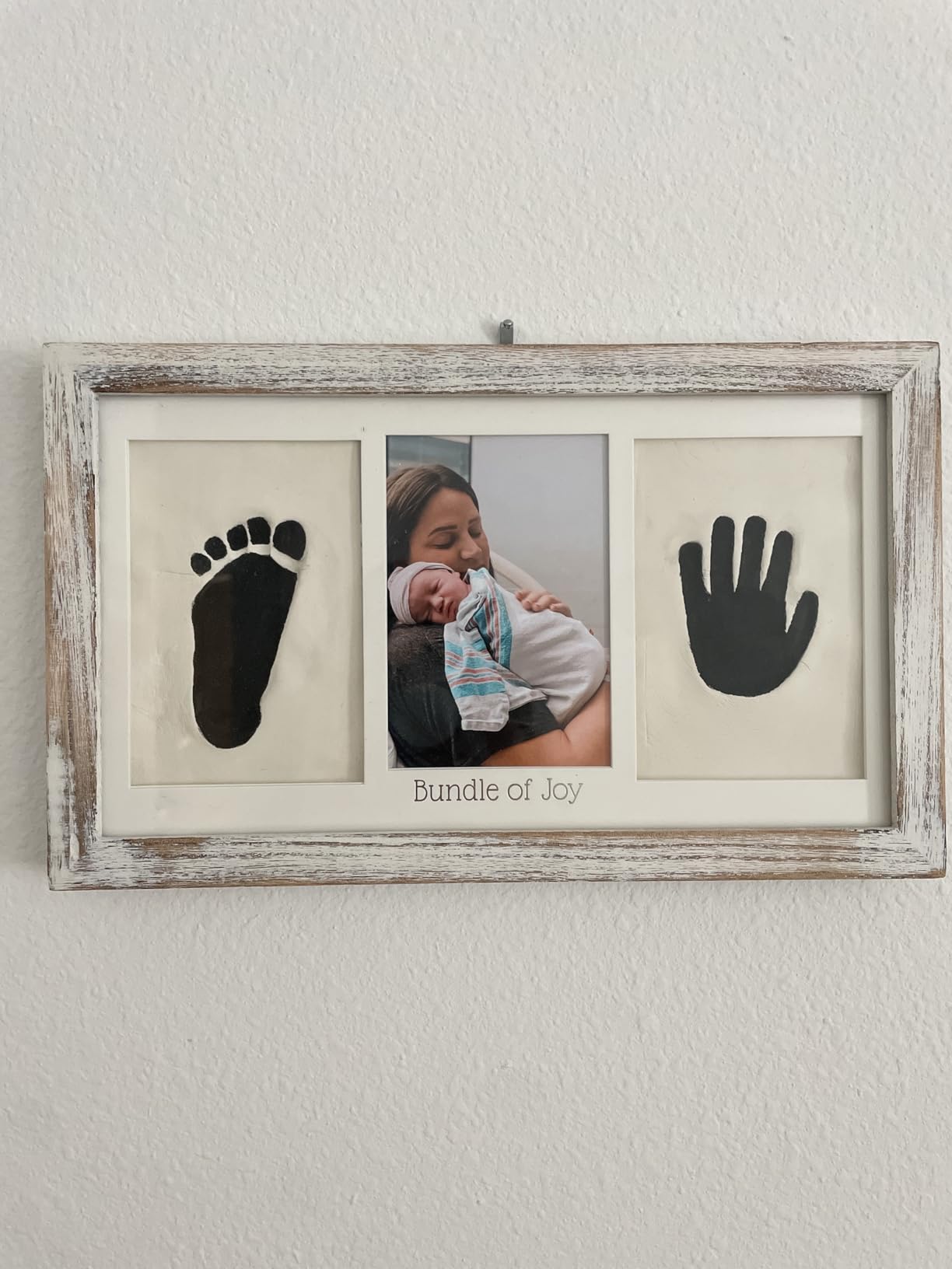 KeaBabies Baby Hand and Footprint Kit, Clay Keepsake Frame (Alpine White) | Quick Dry Handprint and Footprints, Newborn Nursery Picture Frame, Personalized New Mom Gifts for Baby First Christmas Shower customer photo 2