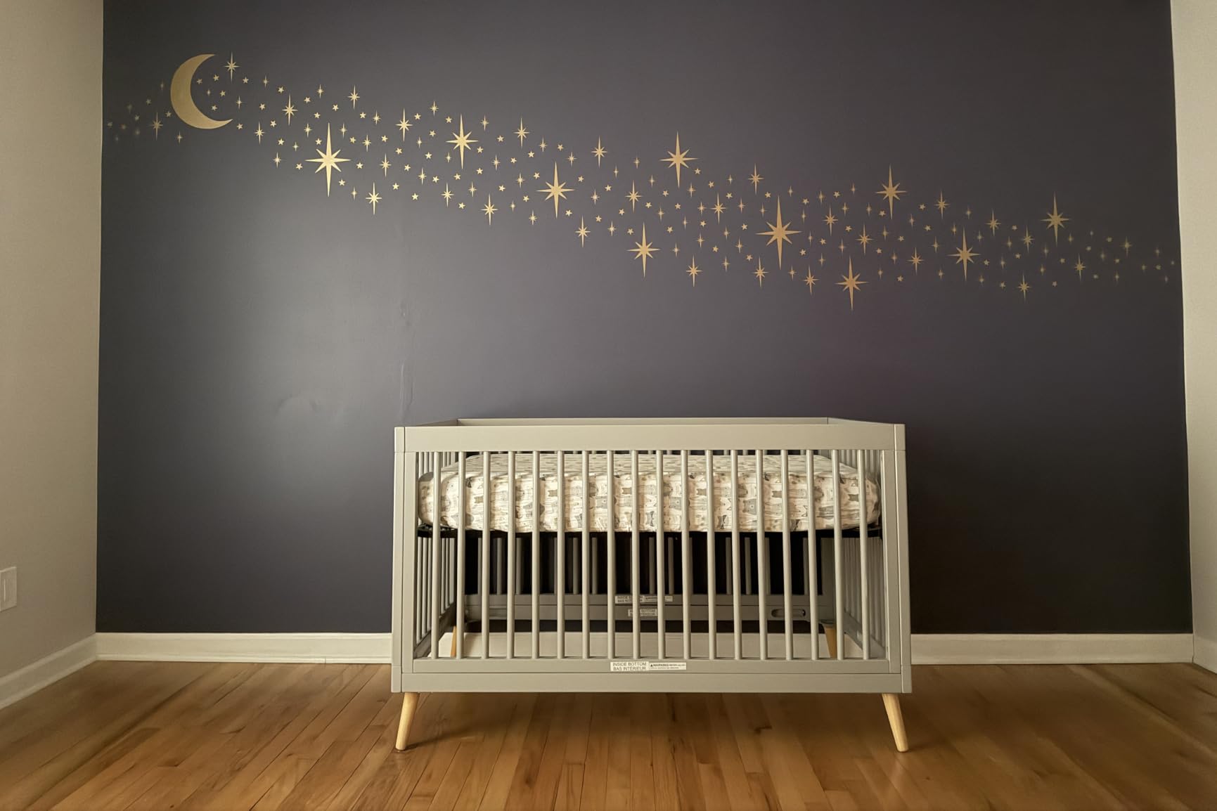 Retro Starburst Wall Decals Stars Wall Sticker Star Moon Vinyl Decal Golden - Celestial sparkle wall stickers decoration, peel and stick, removable art mural customer photo 1
