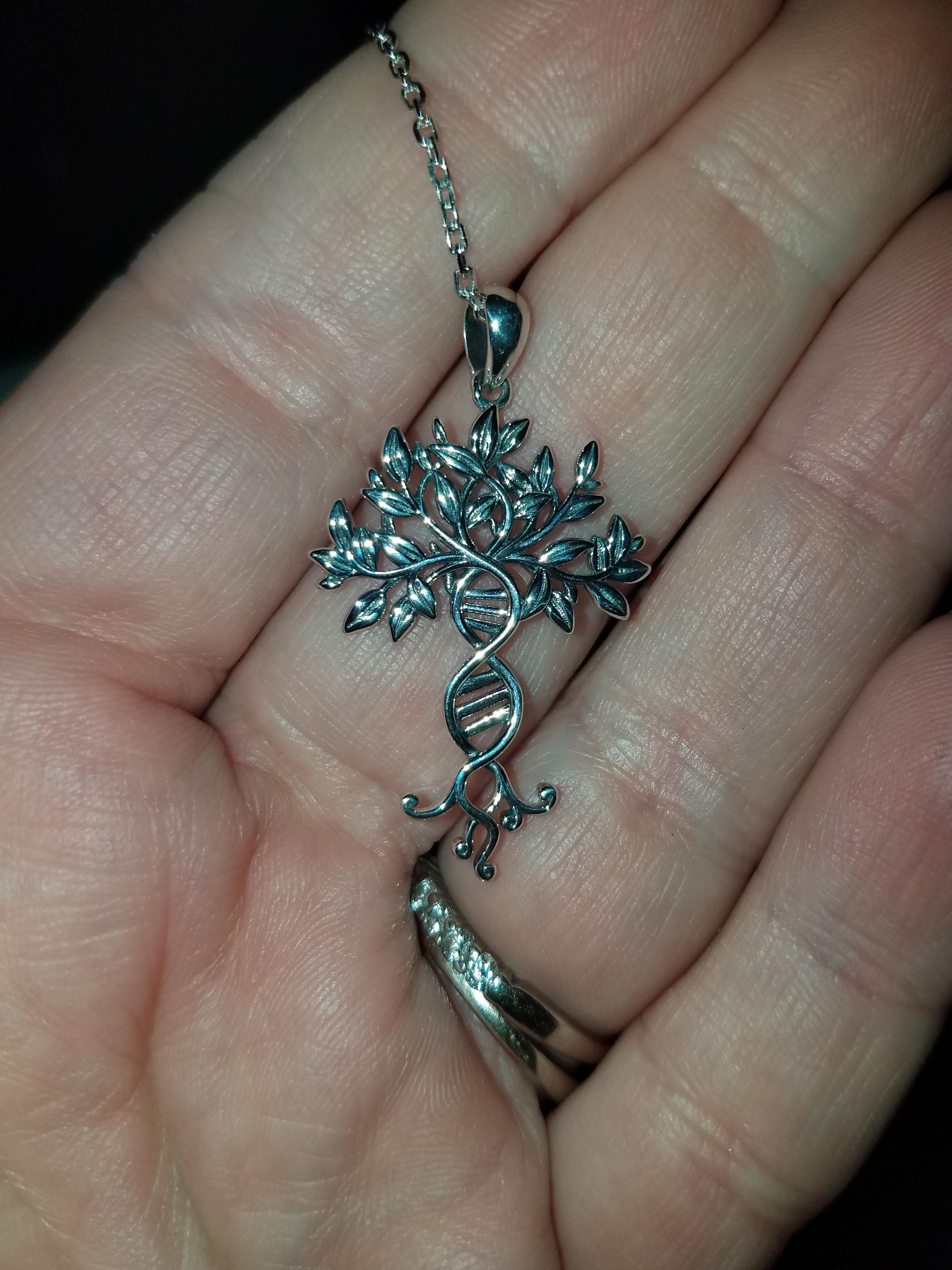 Sariel Tree of Life Infinity DNA Necklace 925 Sterling Silver Double Helix Celtic Family Tree Pendant Jewelry Graduation Science Gift customer photo 1