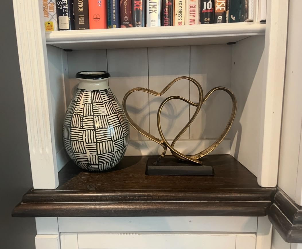 DCAPILLA Wedding Anniversary Couples Gift - Two Hearts and Cross Iron Sculpture, Heart Decoration Gift for Her and Him, 1st to 50th or 60th Anniversary customer photo 2