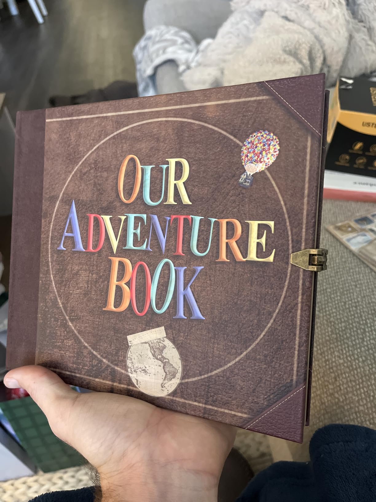 JIMBON Our Adventure Book Scrapbook Photo Album Retro Style Embossed Letter Cover Travel Diary Journal Scrap Book Kit For Couples,Memory Book For Anniversary Wedding customer photo 2