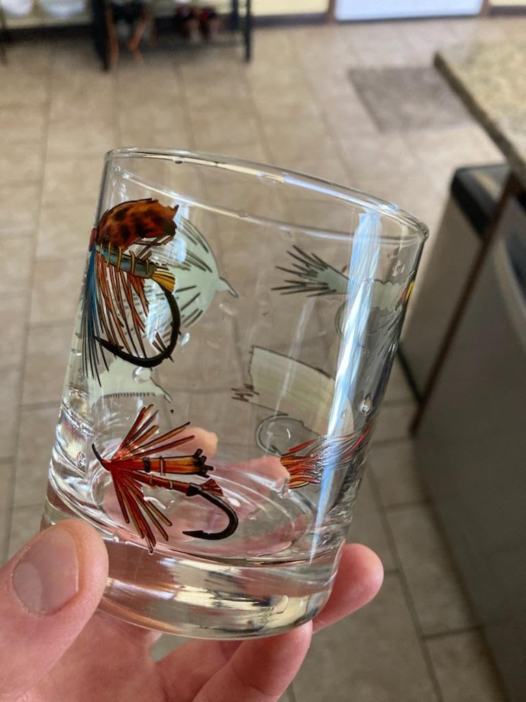 Greenline Goods - Fishing Glass Set for Fisherman and Outdoorsman - Fish Themed 10 oz Whiskey Glass Set of 2 - Freshwater and Saltwater Fish on the Glass customer photo 1