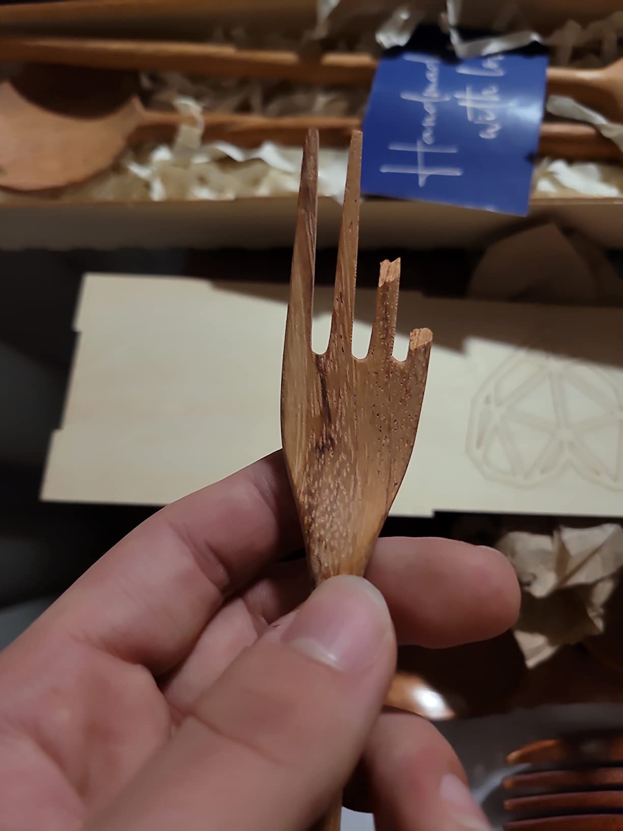 4 Wooden Spoons and Forks Set, Thanksgiving Gifts for Women | 4pcs, Solid Wood, Beautiful Handcrafted, Ready-Gift Box customer photo 1