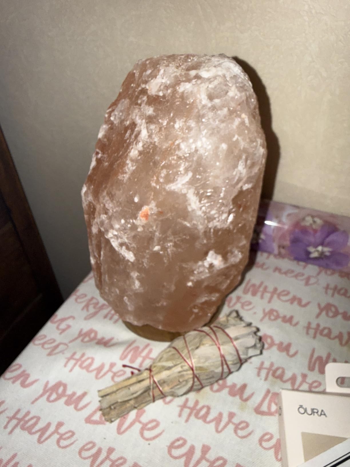 d'aplomb Natural Himalayan Salt Lamp; Large Hand Carved Natural Chunk | 100% Authentic Pink Crystal Rock Salt from Himalayan Mountains; Dimmer Cord; 12 lbs customer photo 1