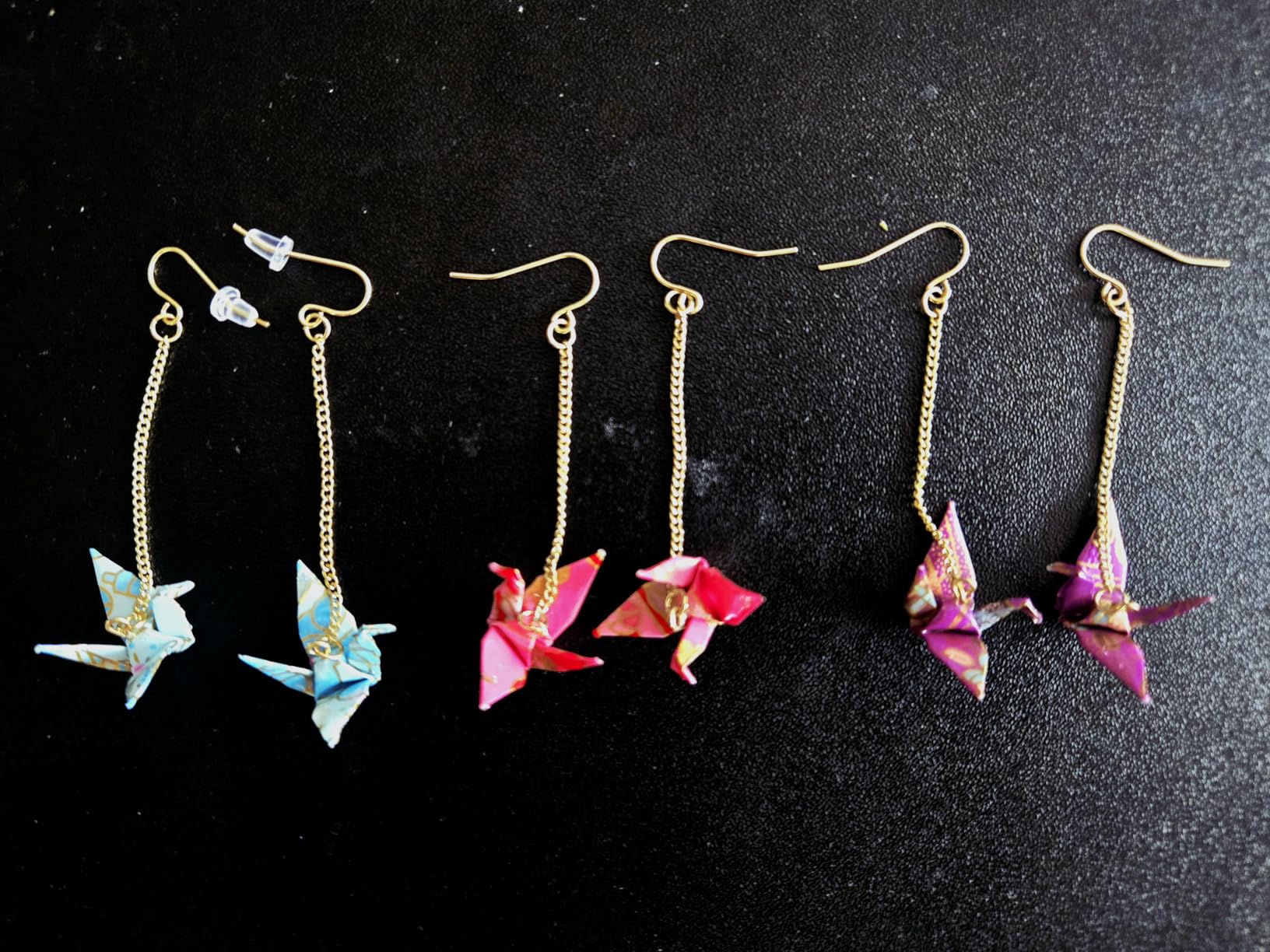 3 Pairs Origami Earrings Good Luck Paper Crane Dangle Origami Tassel Cute Bird Handmade Drop Earrings for Women Wedding Party Accessories customer photo 1