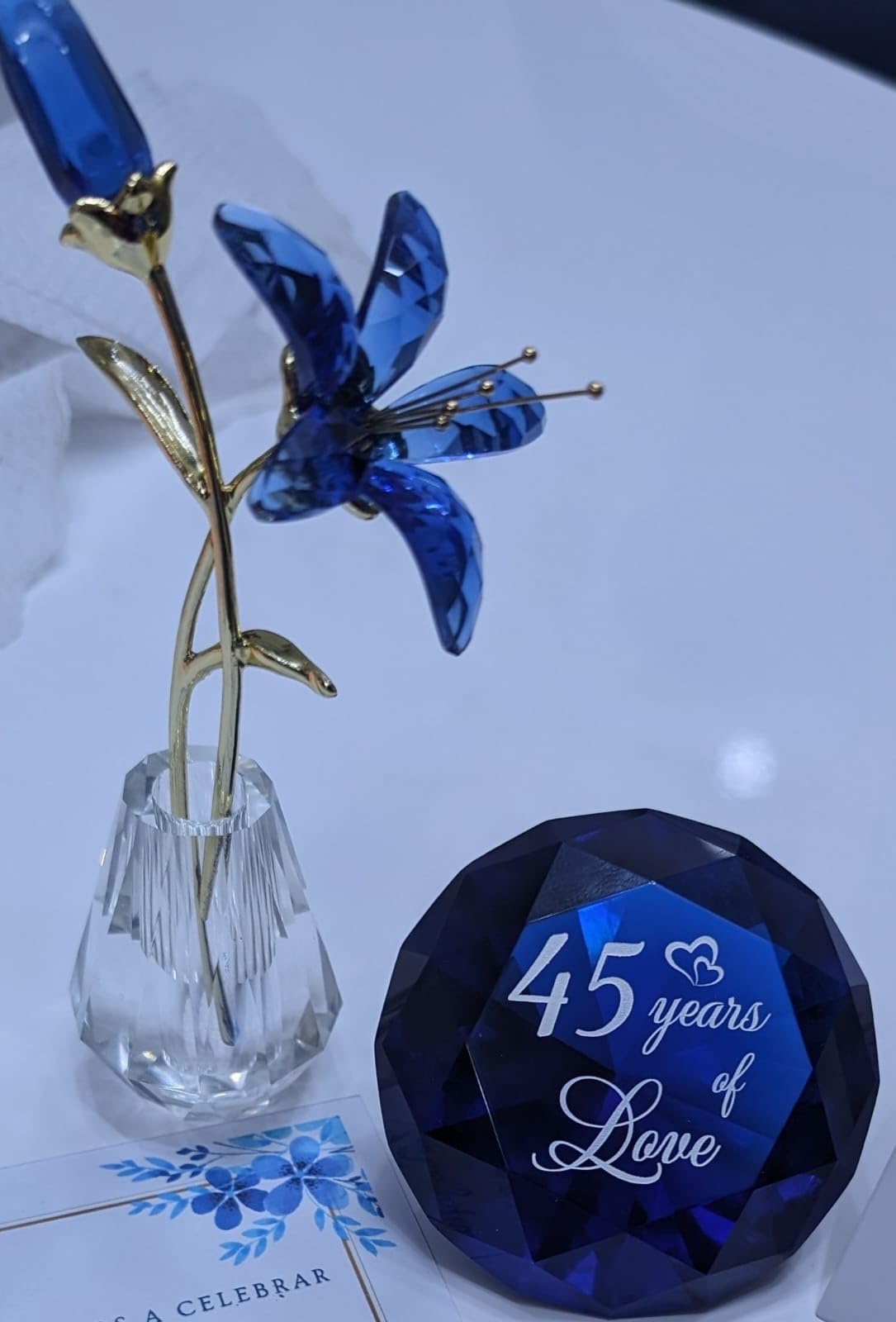YWHL 55th Wedding Anniversary Emerald Gift for Parents 55 Years Anniversary | K9 Crystal Emerald Wedding Gifts for Couples, 55 Years of Marriage Home Decoration customer photo 1