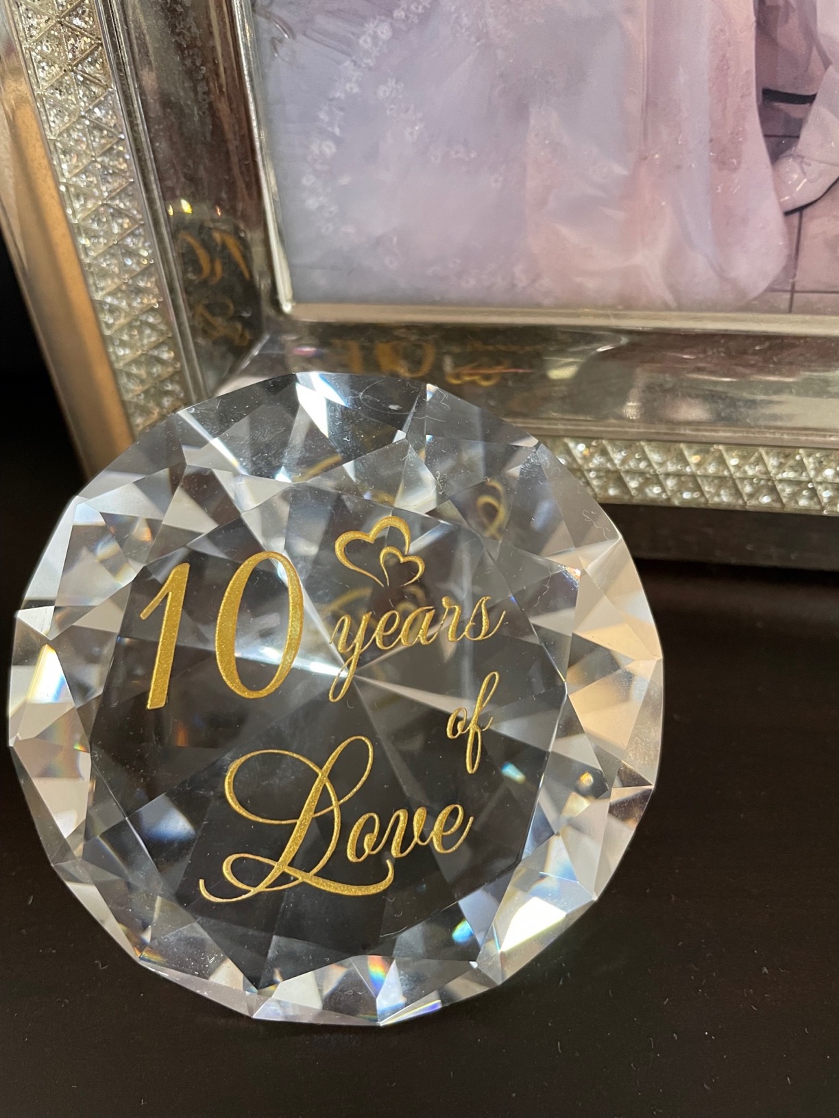 YWHL 55th Wedding Anniversary Emerald Gift for Parents 55 Years Anniversary | K9 Crystal Emerald Wedding Gifts for Couples, 55 Years of Marriage Home Decoration customer photo 2