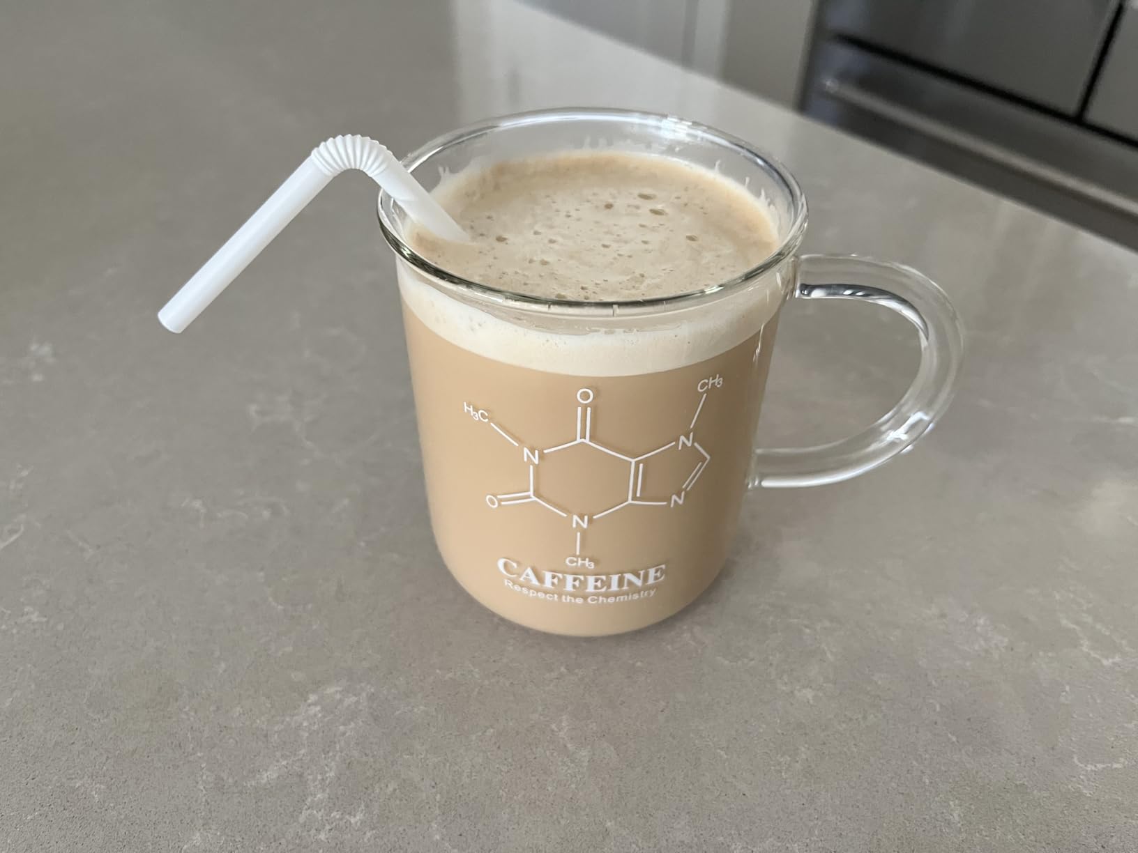Caffeine Beaker Mug, Chemistry Coffee Mug 16 oz Borosilicate Glass, Measuring Graduated Beaker (450ml) customer photo 1