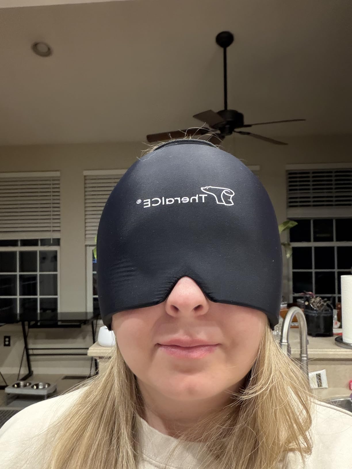 TheraICE Headache Relief Cap for Women, Headache Hat Migraine Ice Pack Mask customer photo 1