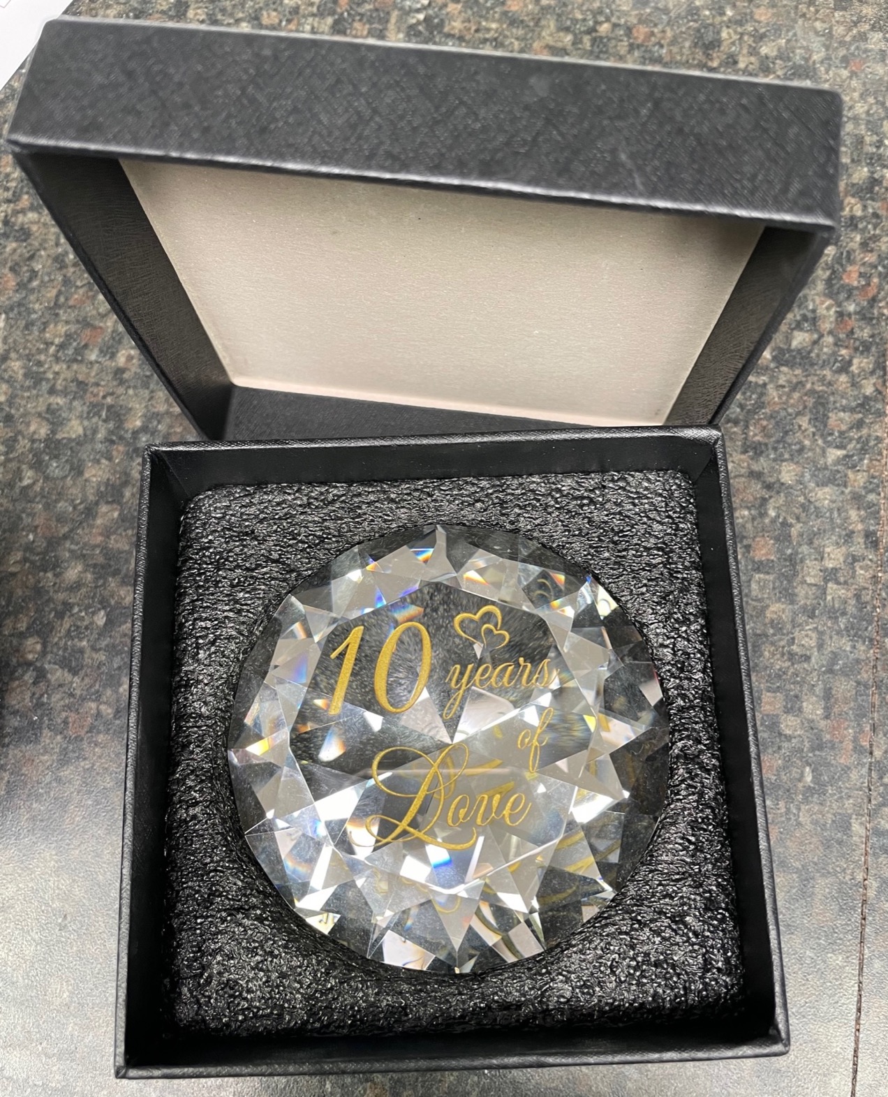 YWHL 60th Wedding Anniversary Diamond Gifts for Couple, 60 Years of Love | Laser Engraving Crystal Diamond Wedding Gift for Parents, 60 years Anniversary Party Decoration customer photo 1
