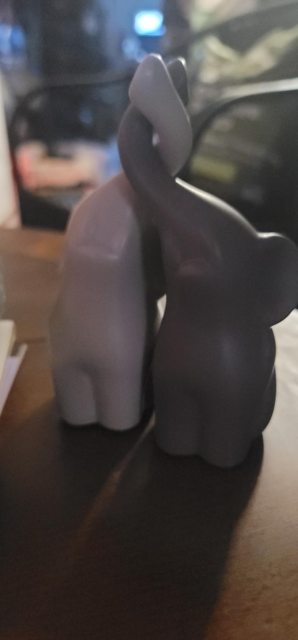 Vaudagio Loving Elephants Couple Set of 2 Elephant Home Decor Ceramic Figurines, 14th Anniversary Ivory Gift for Couple customer photo 2