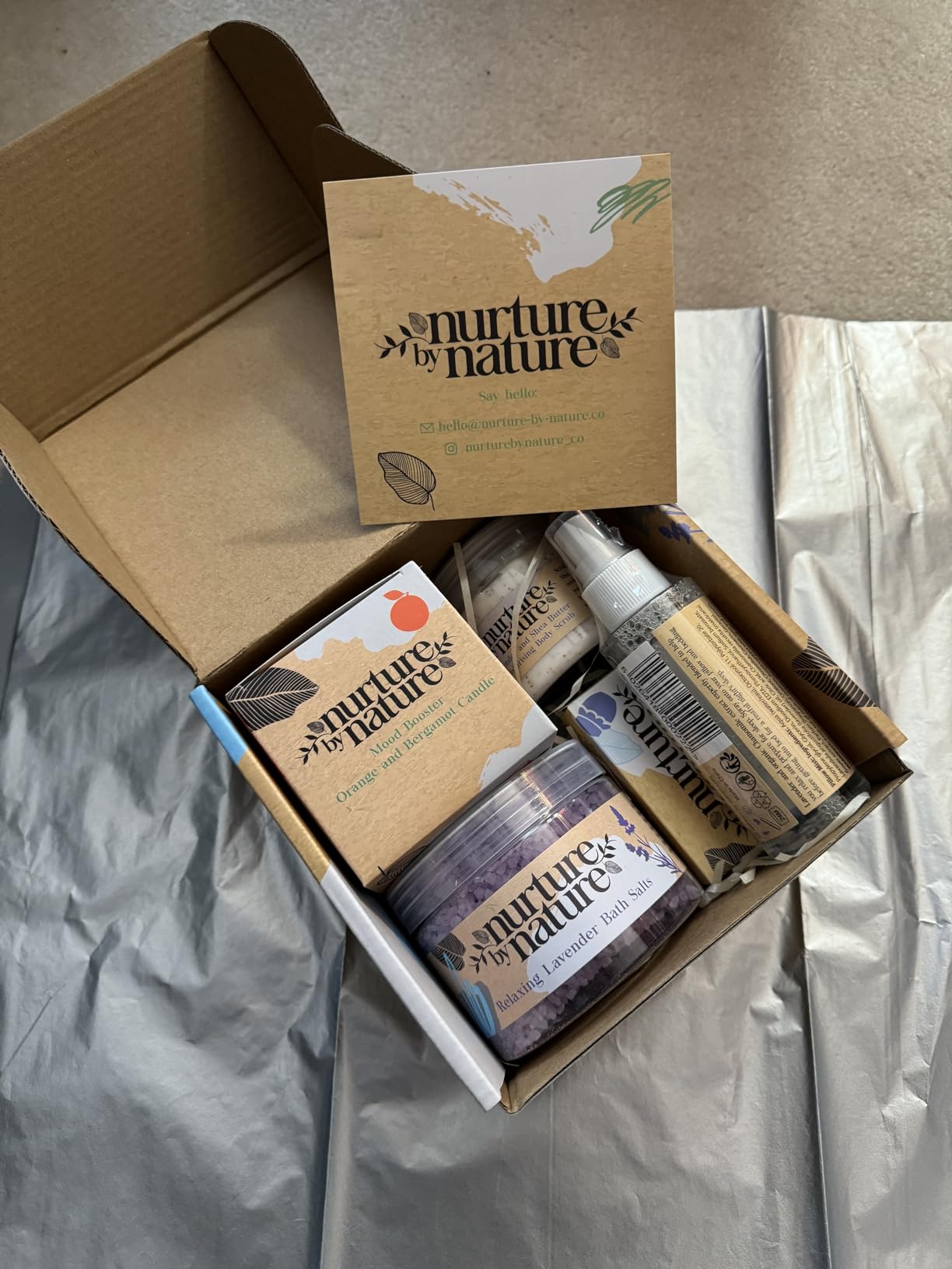 Nurture by Nature Self Care Gifts for Women - Spa Gift Baskets for Women & Relaxation Gifts | At Home Spa Kit | 6 Piece Bath Set with Pillow Spray, Candle, Bath Bomb & Bath Salts customer photo 2