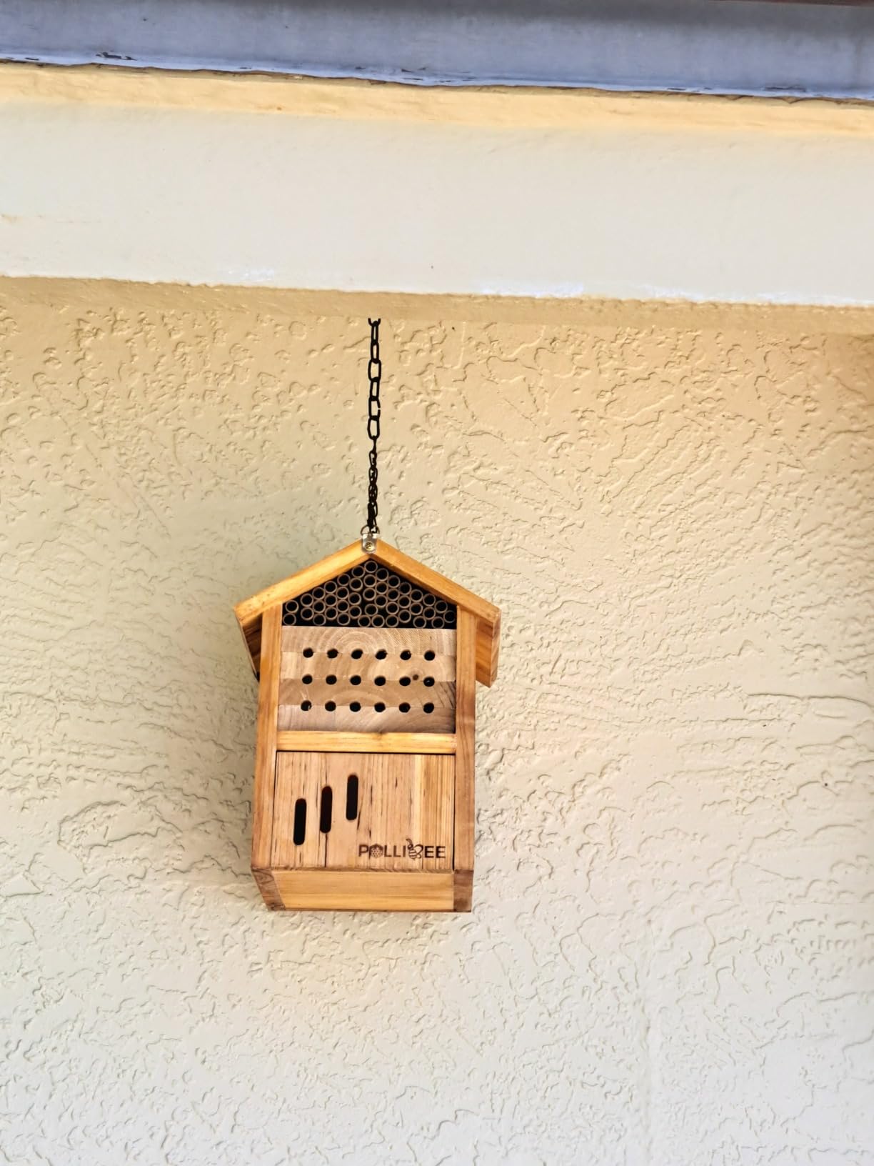 Mason Bee House - Wax Coated Mason House for The Garden, Natural Handmade Wooden Mason Home, Attracts Peaceful Bee Pollinators, Native Mason Bee Habitat customer photo 1