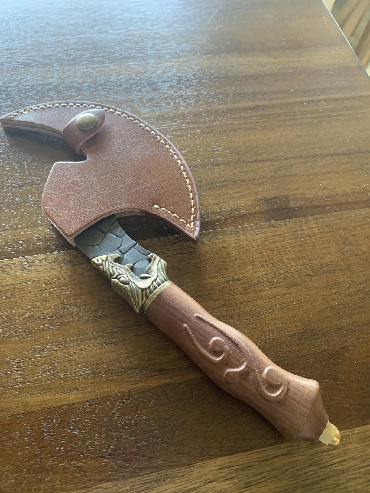 ROCOCO Viking Cleaver Knife Birthday - Kitchen Axe & Sheath Father Gift Men | Hand Forged High Carbon Steel Butcher Meat Cutting Boning Knife for Home Outdoor BBQ Camping Chirstmas Mother customer photo 1