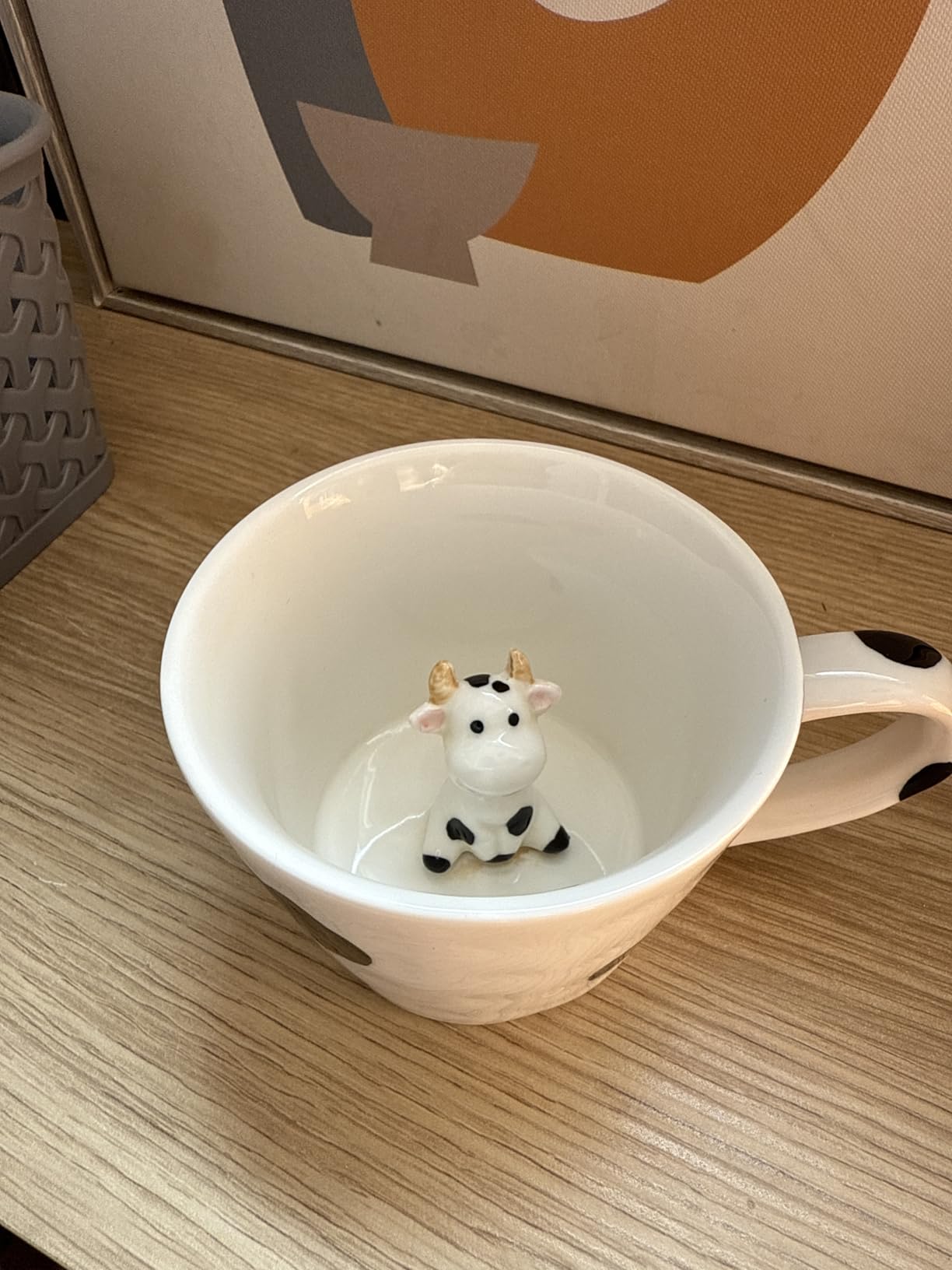 DIHOclub Panda Ceramic Cup Hidden 3D Animal Inside Mug, Cute Cartoon Handmade Figurine Mugs, Holiday and Birthday Gift for Coffee & Tea Lovers, 12 OZ (Blue) customer photo 1