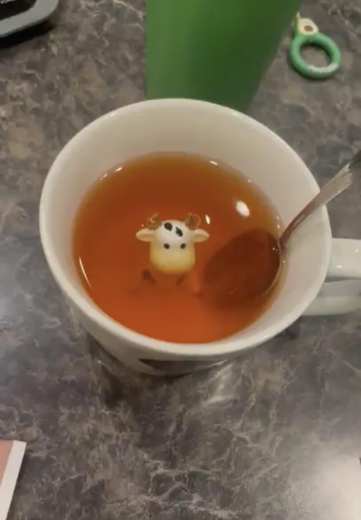DIHOclub Panda Ceramic Cup Hidden 3D Animal Inside Mug, Cute Cartoon Handmade Figurine Mugs, Holiday and Birthday Gift for Coffee & Tea Lovers, 12 OZ (Blue) customer photo 2