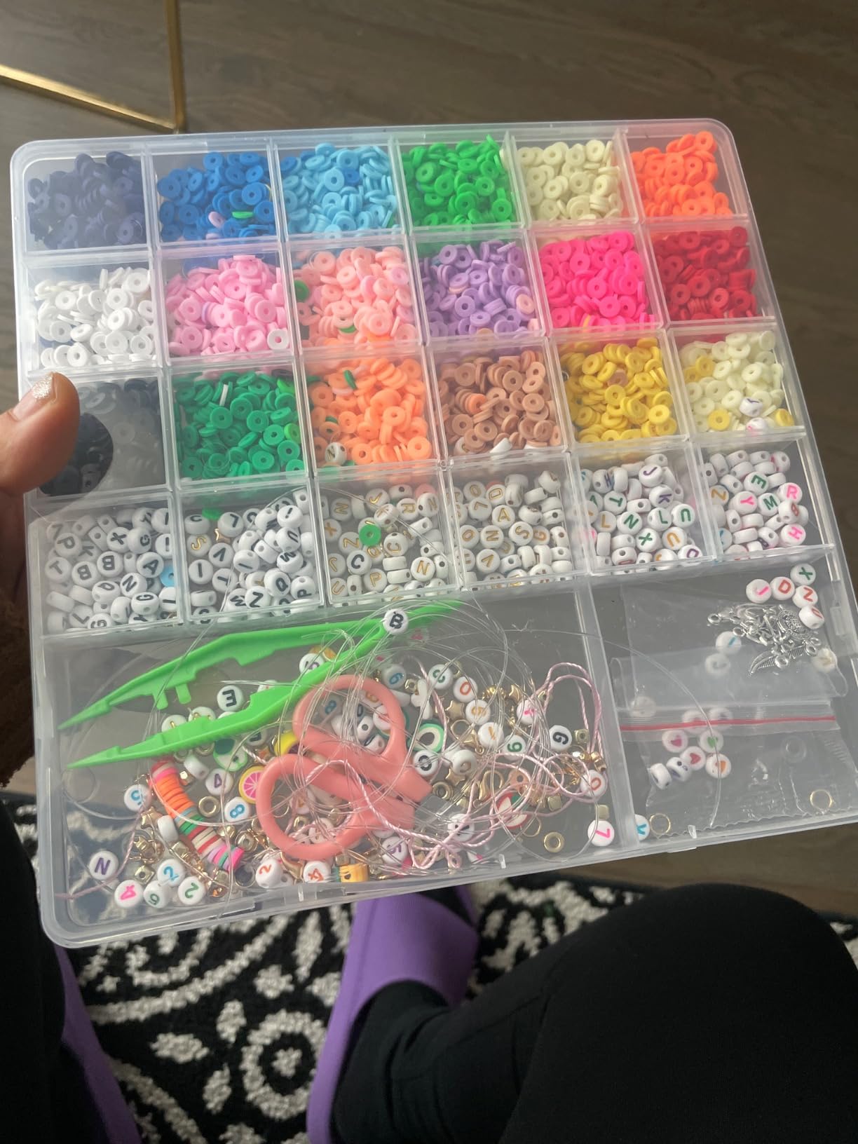 Redtwo 5100 Clay Beads Bracelet Making Kit, Flat Preppy Beads for Friendship Jewelry Making, Polymer Heishi Beads with Charms Gifts for Teen Girls customer photo 1