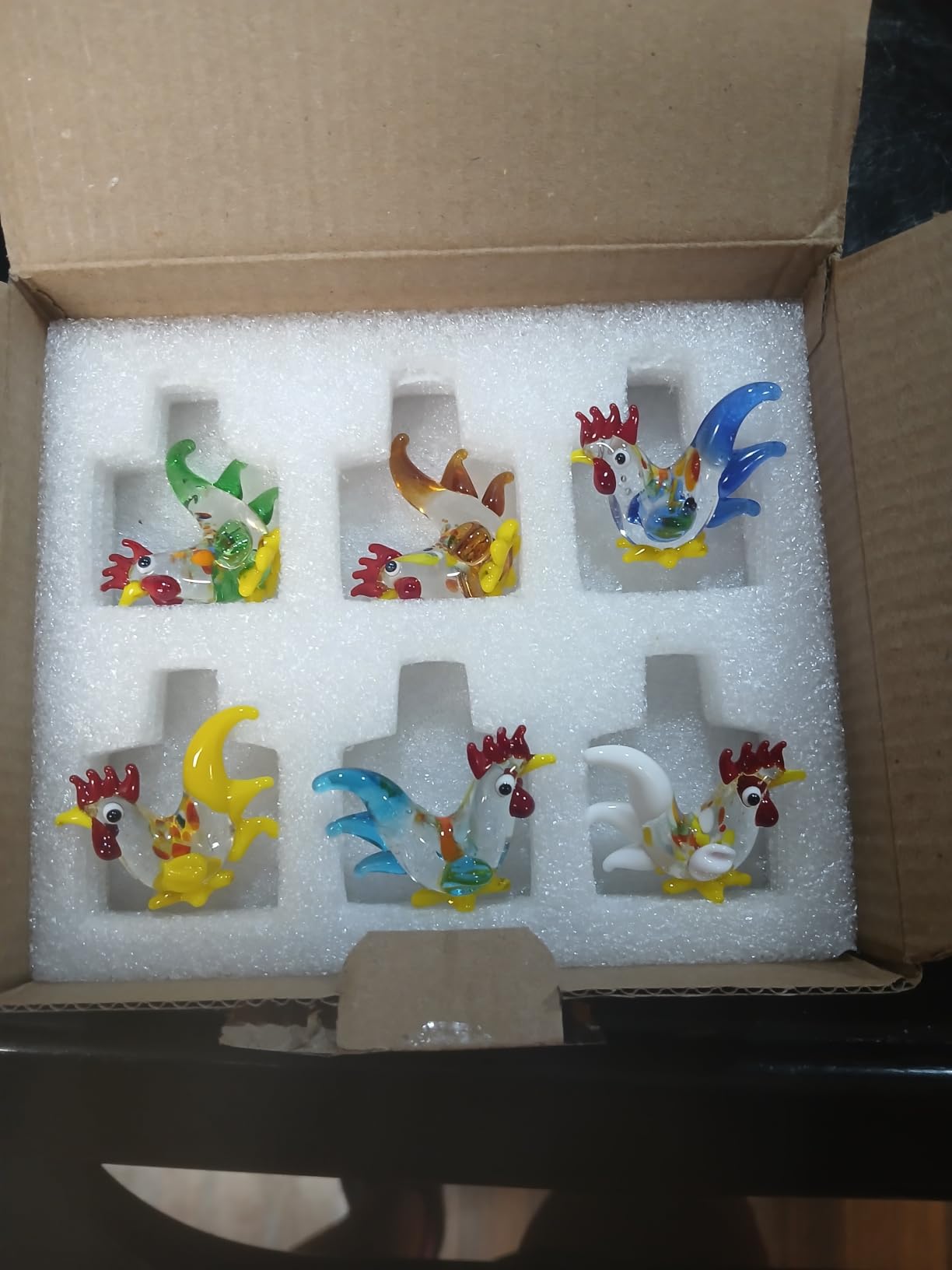 6pcs 1.5'' Mini Blown Glass Mandarin Ducks Figurines Collectible, Colorful | Handmade, Art Glass Animal Miniature Collections, Home Garden Decorations, Unique Decorative Birthday Gift customer photo 1