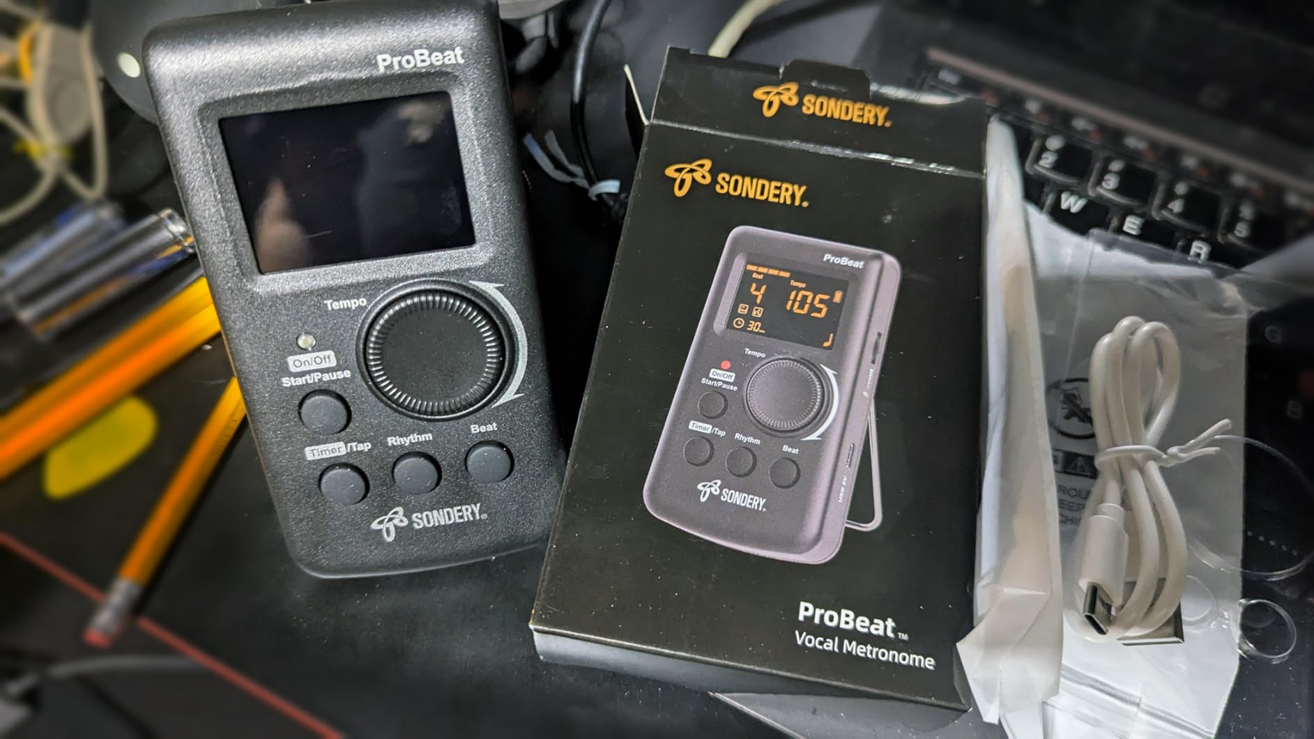 Sondery Digital Metronome Rechargeable Vocal Counting for Piano Guitar Drum | Timer Function, Large Display, Easy to Use customer photo 2