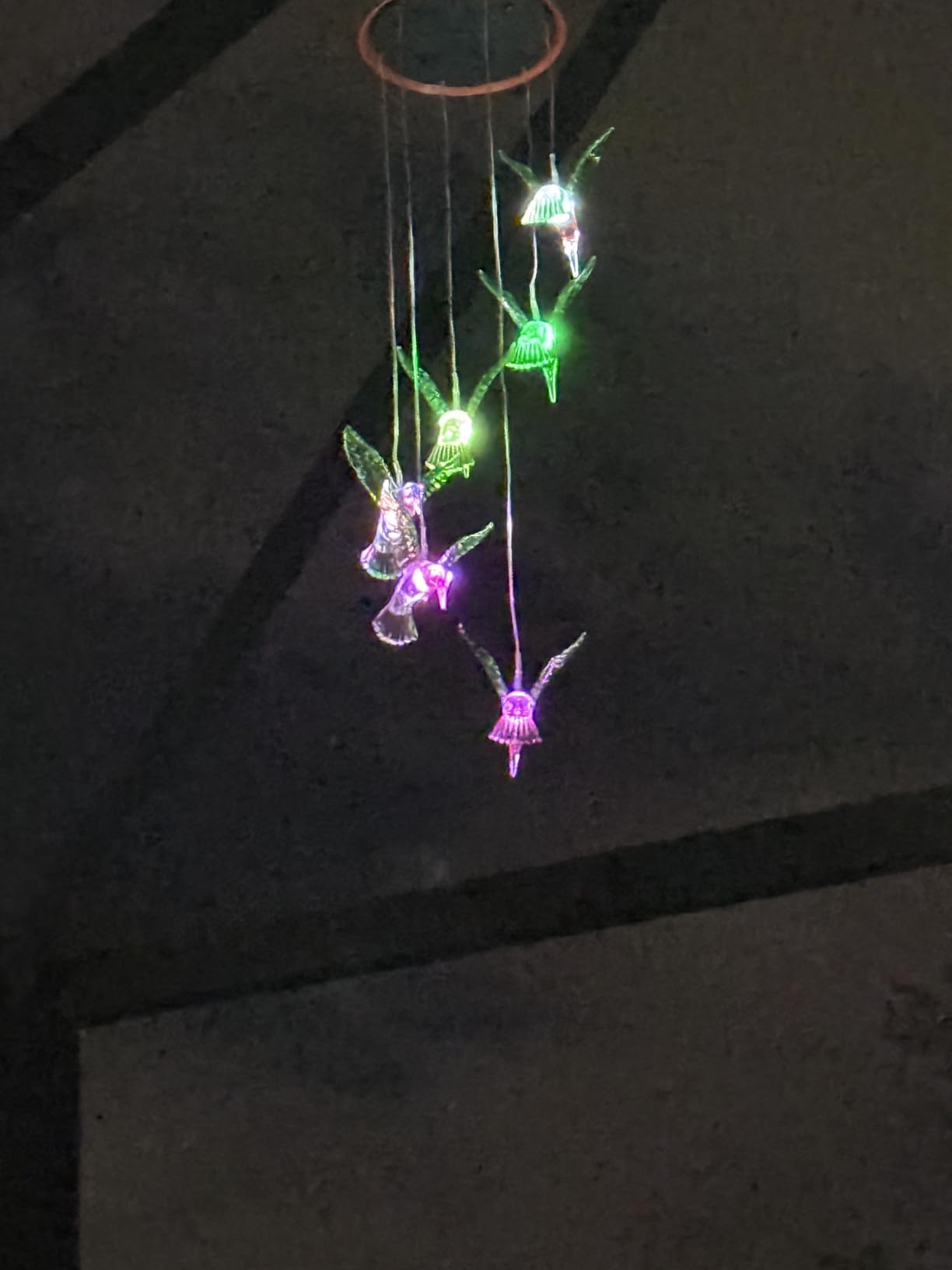 Solar Wind Chimes Flamingo, Color Changing LED Windchimes, Hanging Solar Wind Chime, Solar Lights Outdoor for Outside Garden Yard Patio Porch Decor customer photo 2
