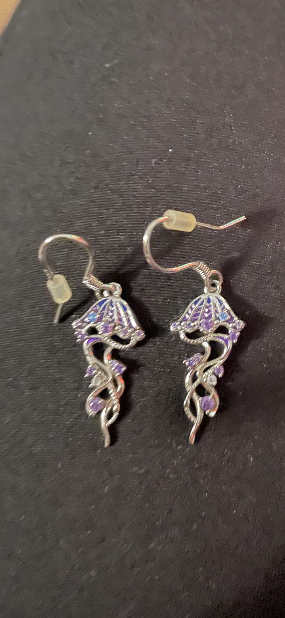YFN Jellyfish Earrings 925 Sterling Silver Jellyfish Dangle Drop Earrings Ocean Jewelry Gifts for Women customer photo 1