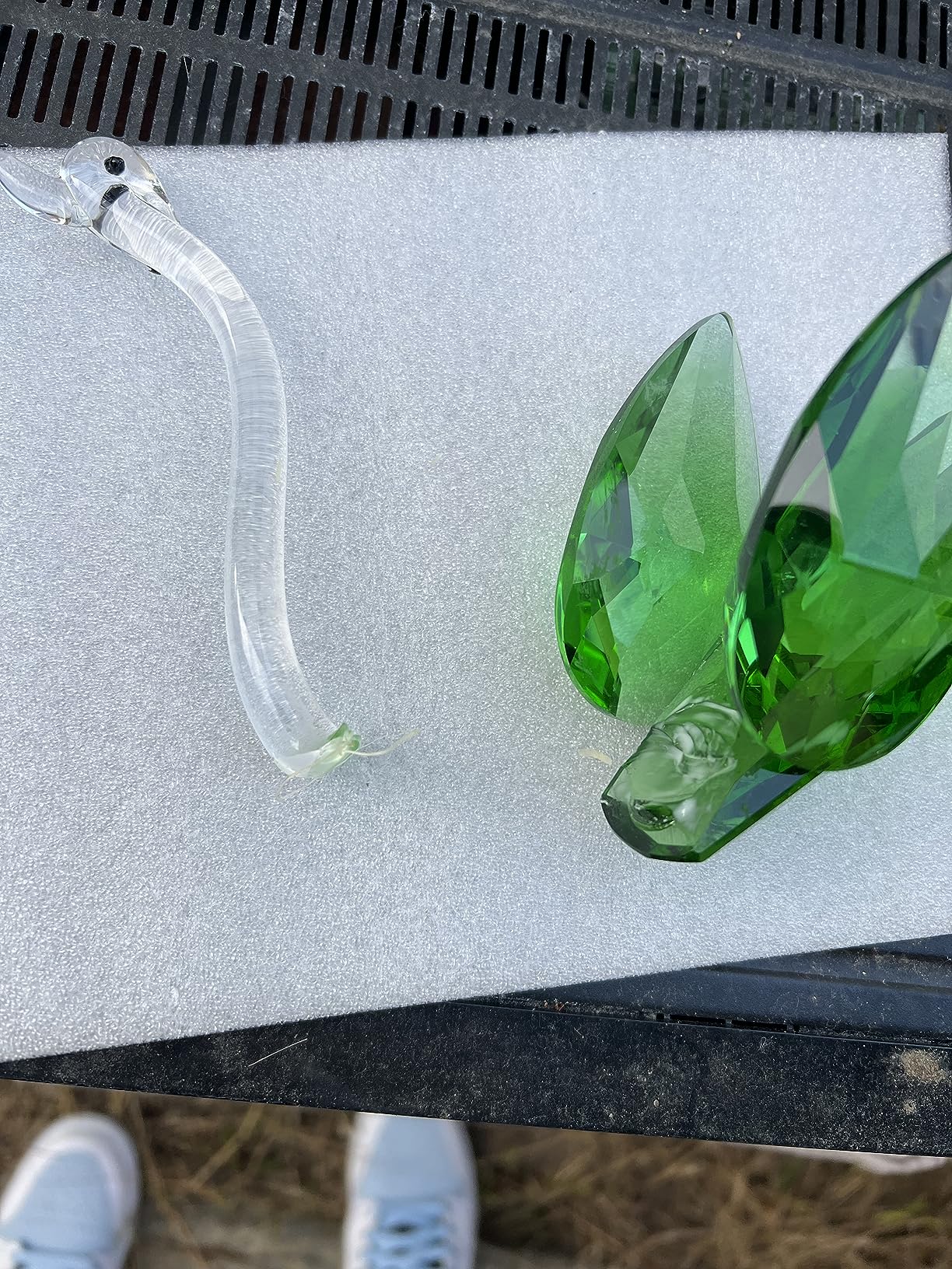 YWHL 55th Wedding Anniversary Decorations, 55 Year Anniversary Swan Gifts for Parents, Emerald Wedding Gifts Her Him, Emerald Green Swan customer photo 1