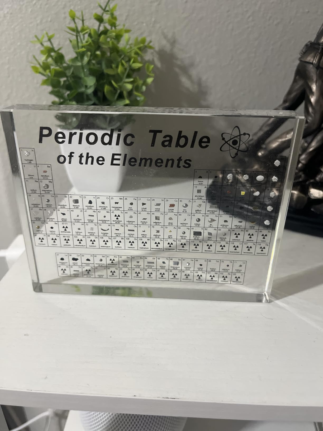 Periodic Table with Real Elements Inside, Acrylic 3D Periodic Table of Elements with Flannel Bag, Chemistry Gifts for Kids Adults Teacher customer photo 1