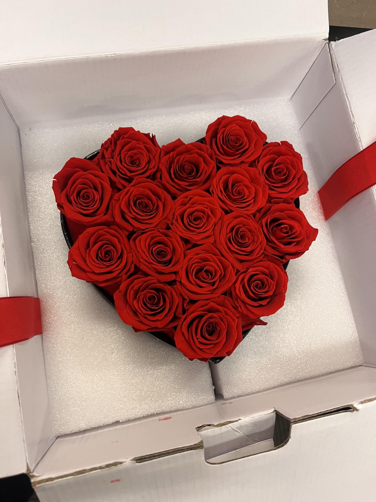 GLAMOUR BOUTIQUE 16 Flower Forever Heart Shape Box, for Mom, Eternal Preserved Roses Gifts for Her, Flowers Bouquet, for Birthday, Anniversary, Girlfriend - Red customer photo 2