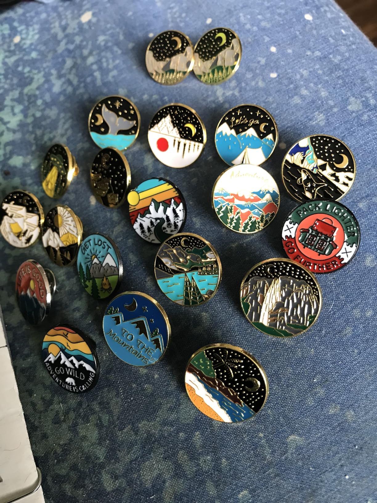 BBTO 20 Pieces Camping Enamel Pins Outdoor Backpack Pins Bulk Nature Adventure Lapel Pin for Jackets Hats Bags Camping Adventure Birthday Party Decorations Gift Supplies Decor Accessories customer photo 2
