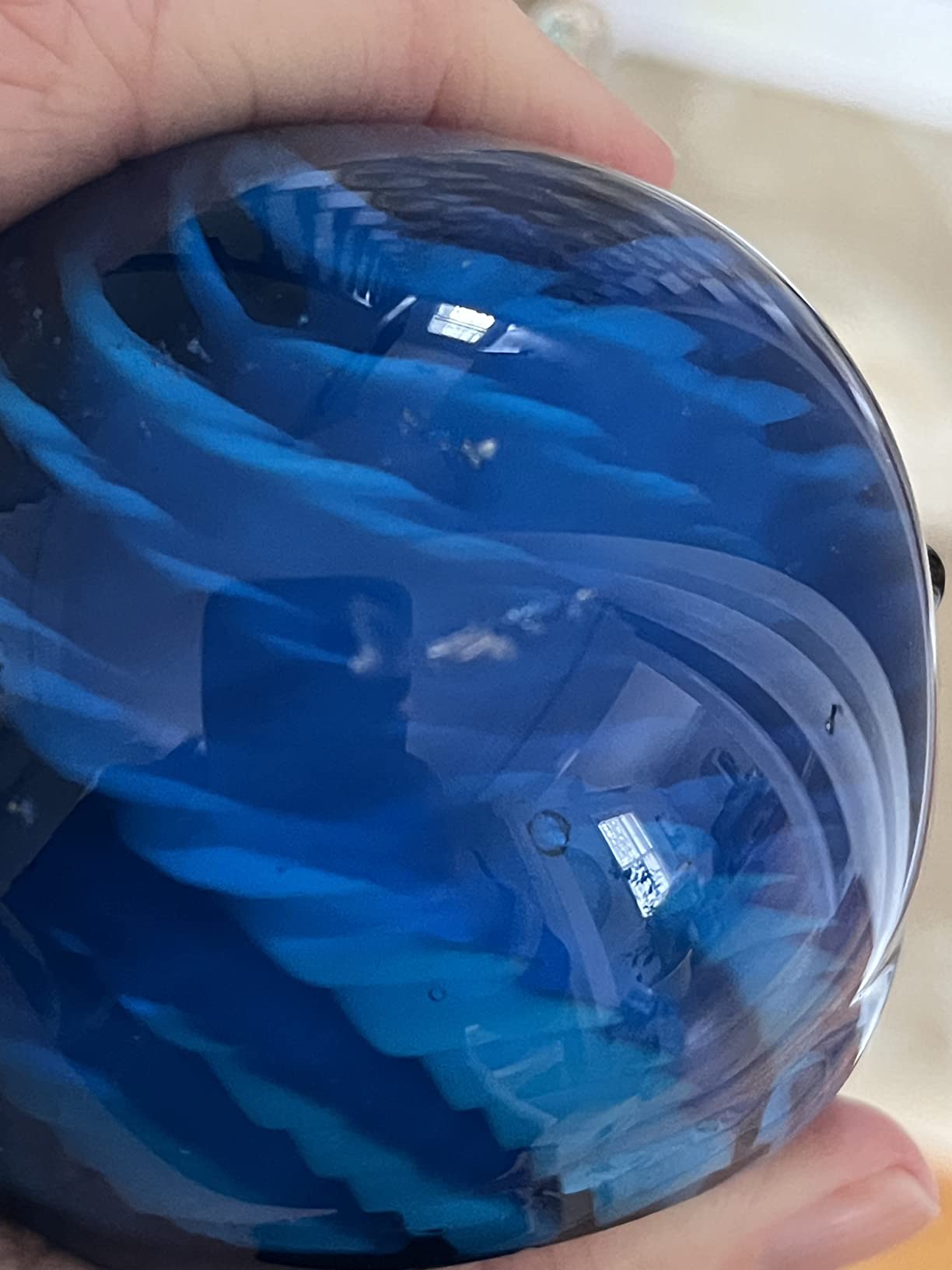 Blue Glass Whale Hand Blown Art Glass Whale Decor, Handmade Glass Animal Paperweight Ocean Figurine customer photo 2